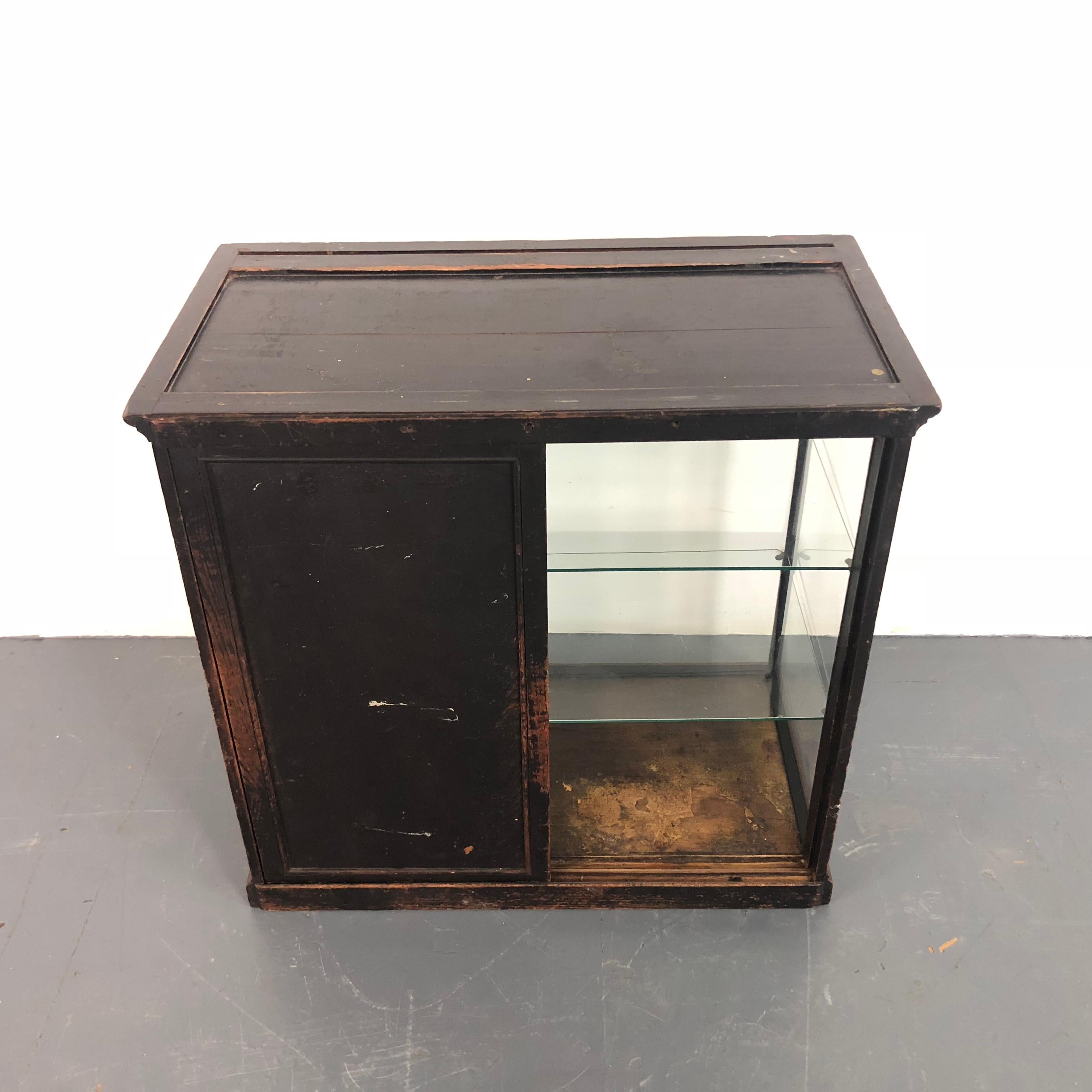 Vintage Industrial Glazed Fry's Chocolate Shop Cabinet 2