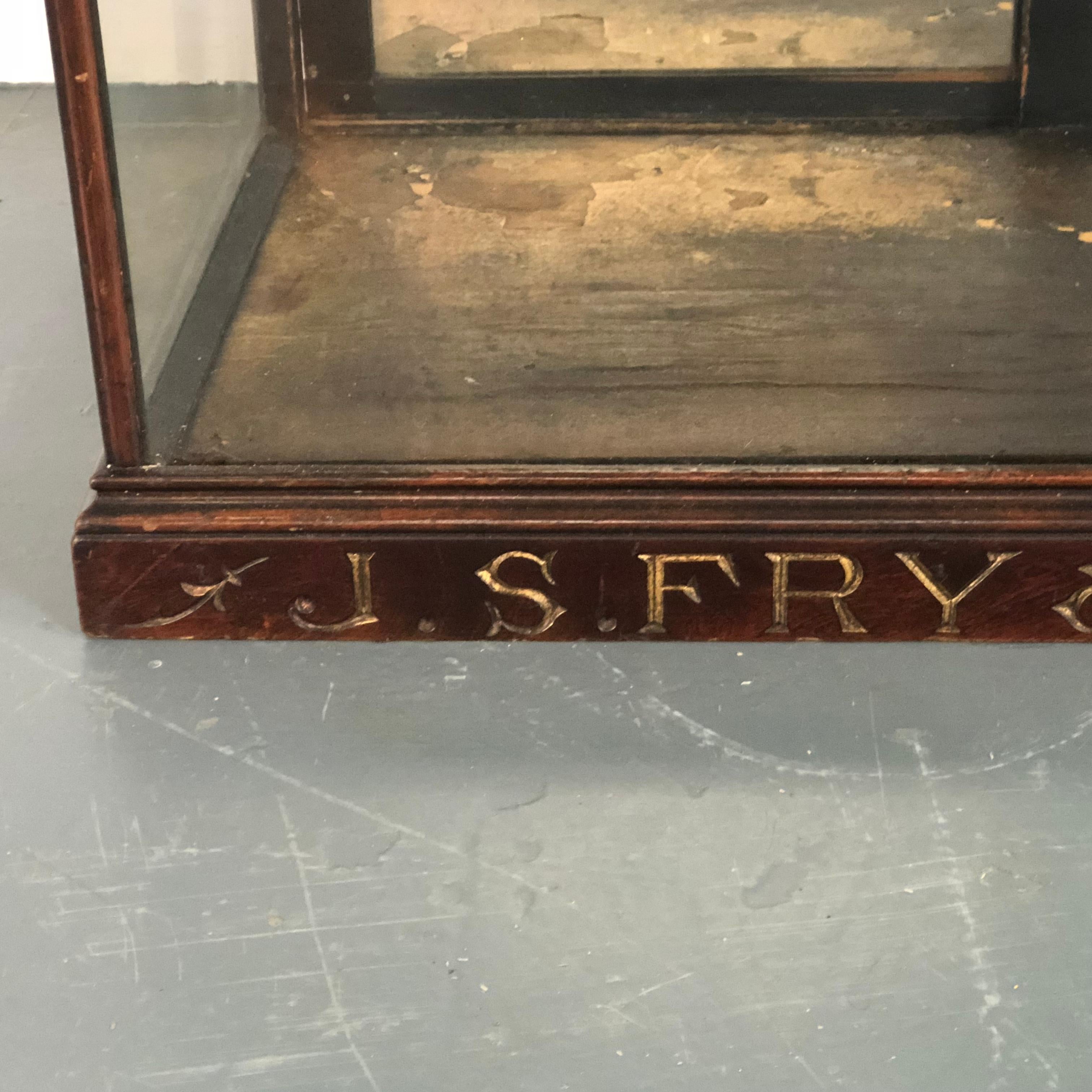 Vintage Industrial Glazed Fry's Chocolate Shop Cabinet In Good Condition In Lewes, East Sussex
