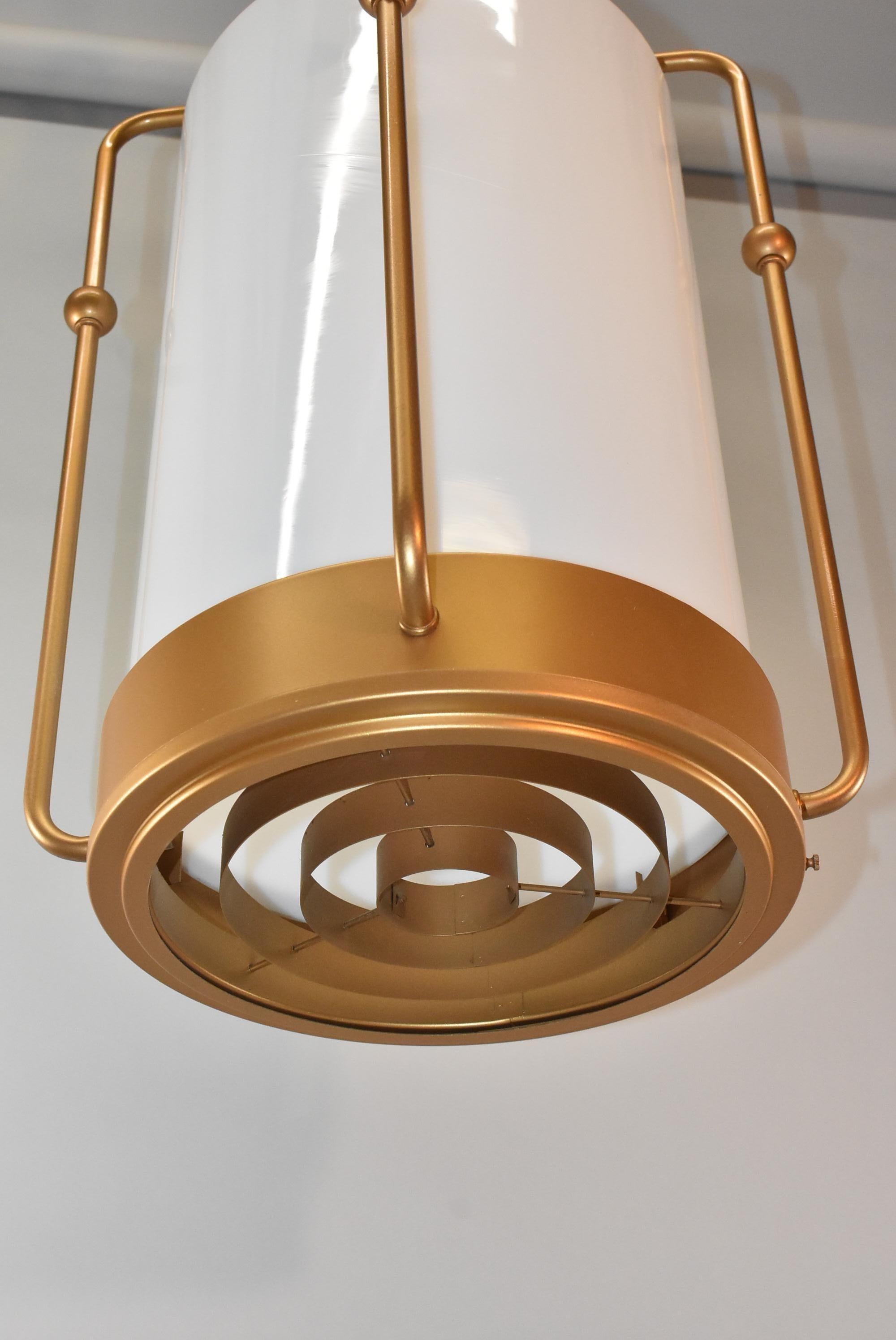 gold cylinder chandelier