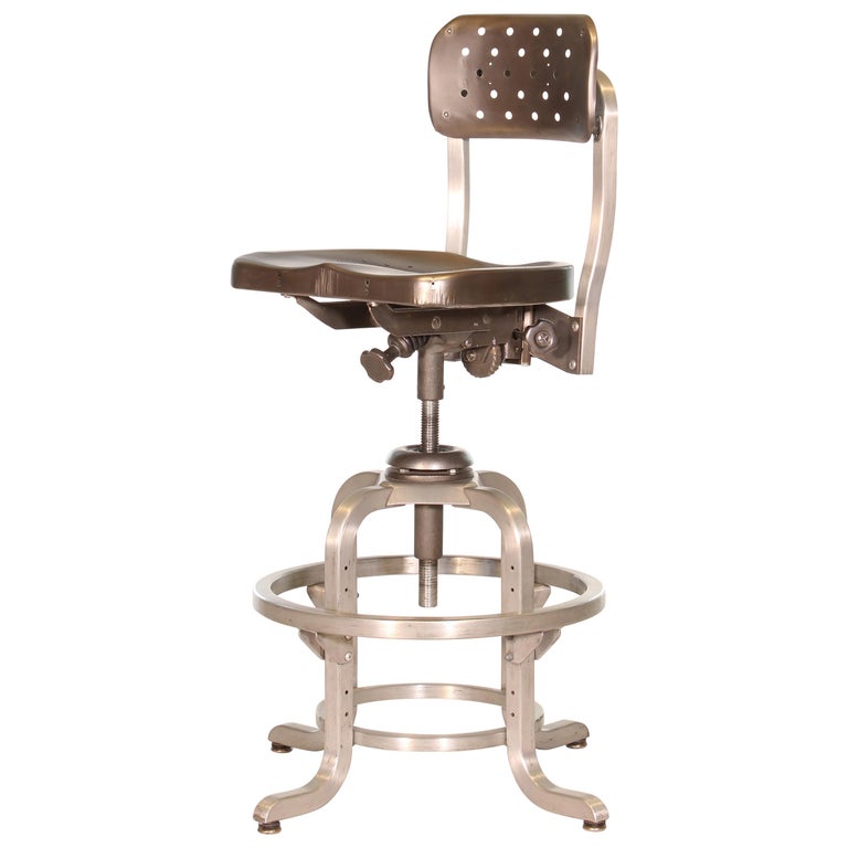 Vintage Industrial GoodForm Adjustable Drafting Stool For ...