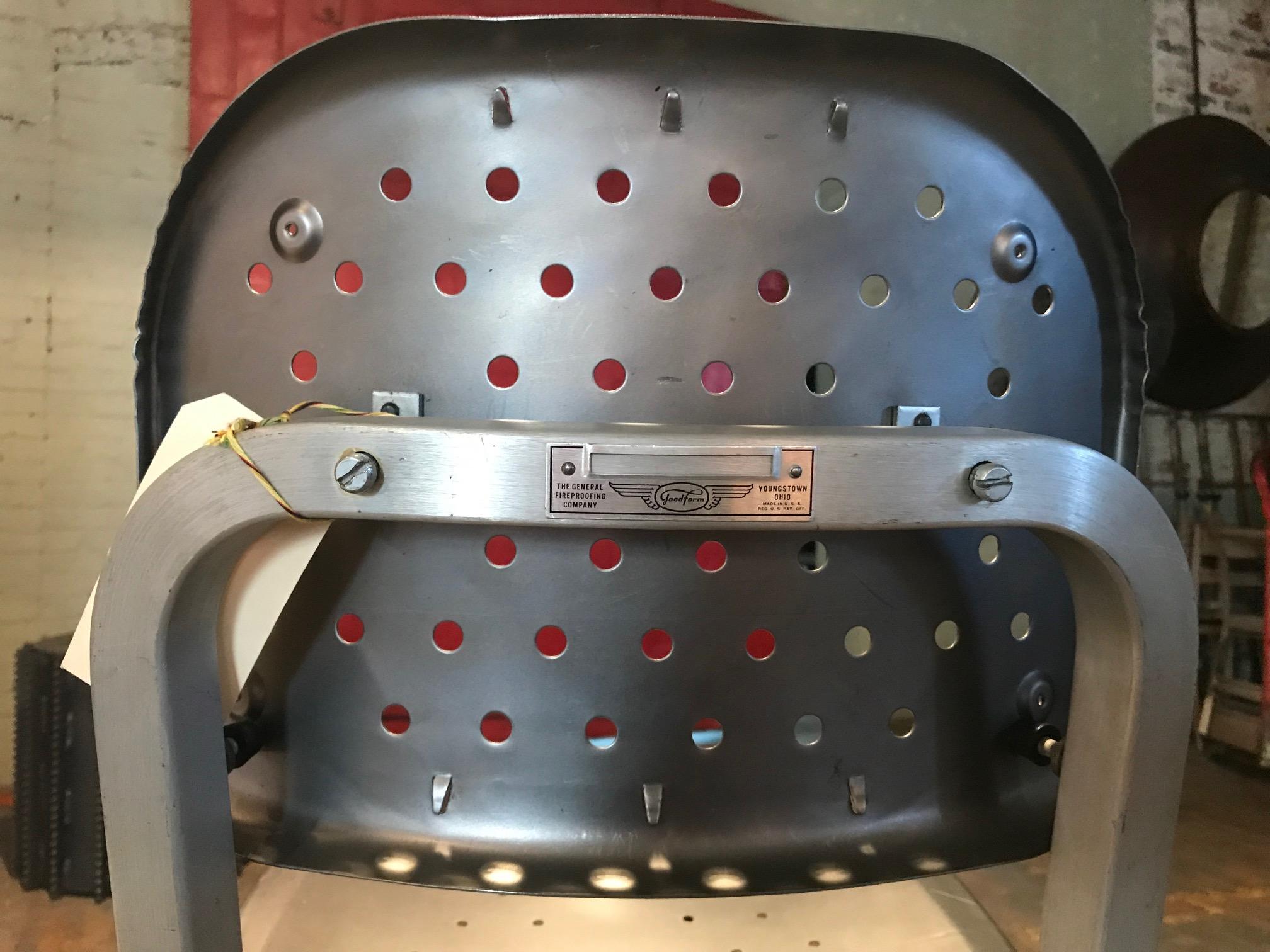 Mid-20th Century Vintage Industrial GoodForm Adjustable Drafting Stool with Large Backrest