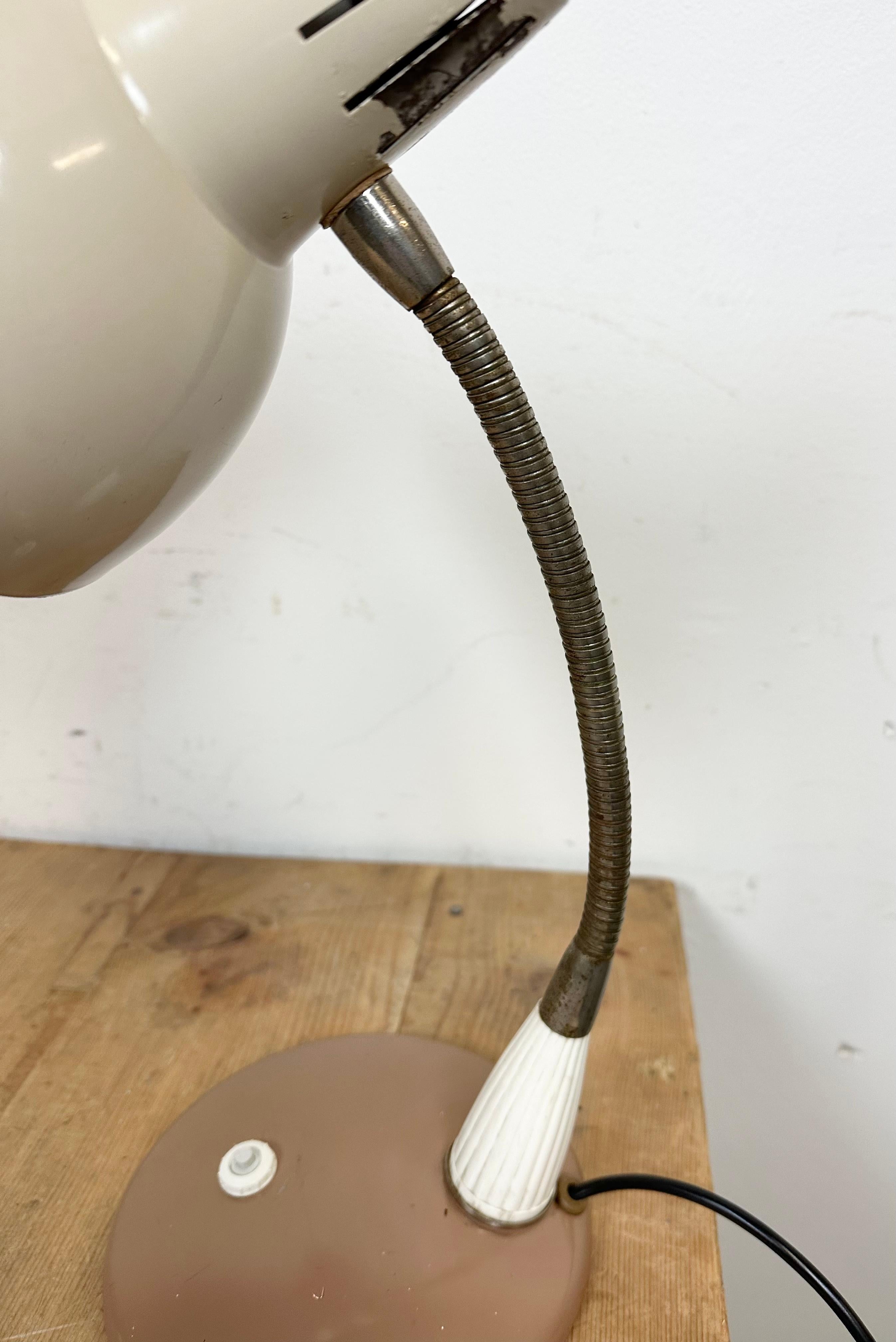 Lámpara de mesa de cuello de cisne industrial vintage, años 60 siglo XX en venta