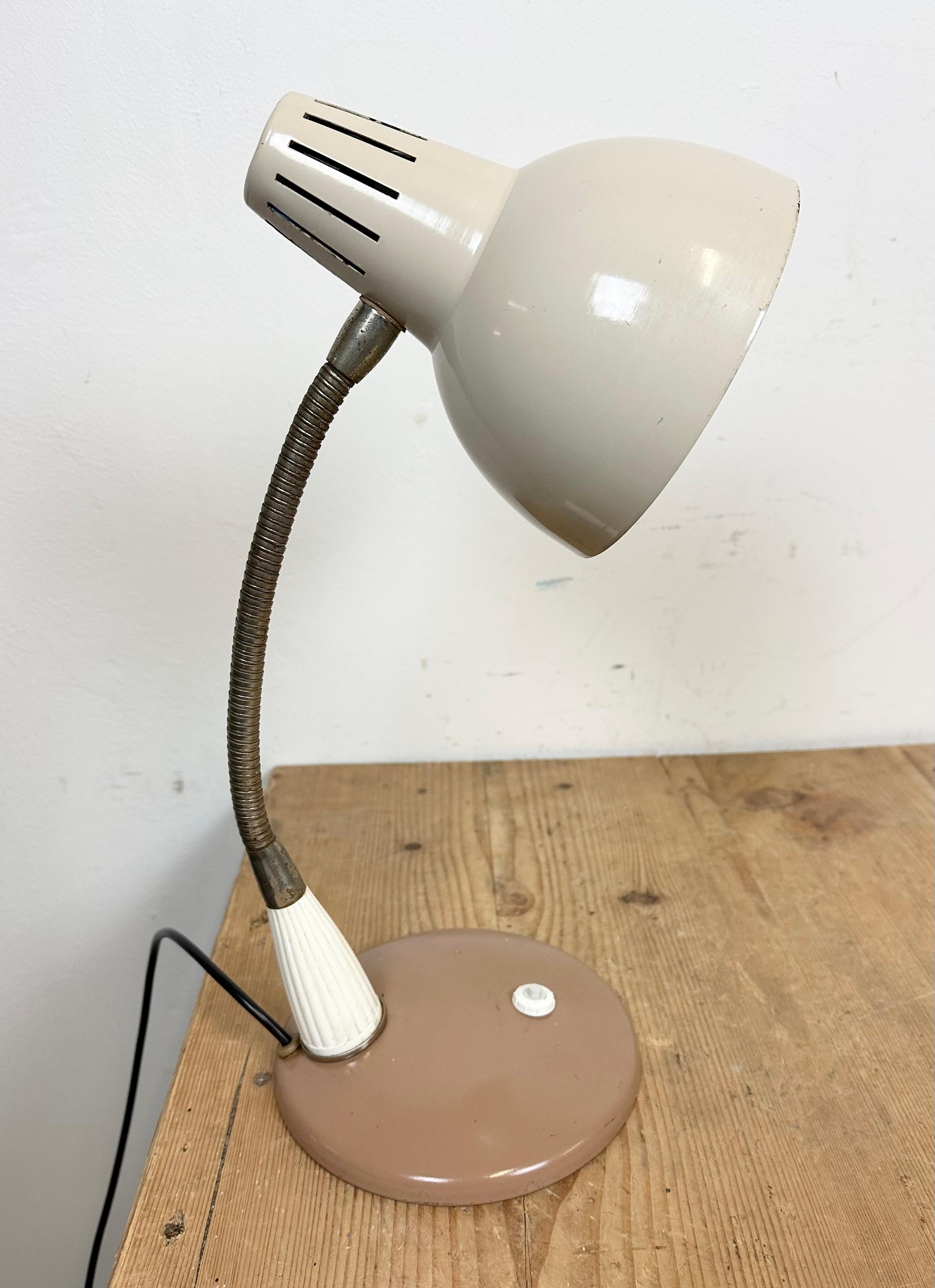 Chrome Vintage Industrial Gooseneck Table Lamp, 1960s For Sale