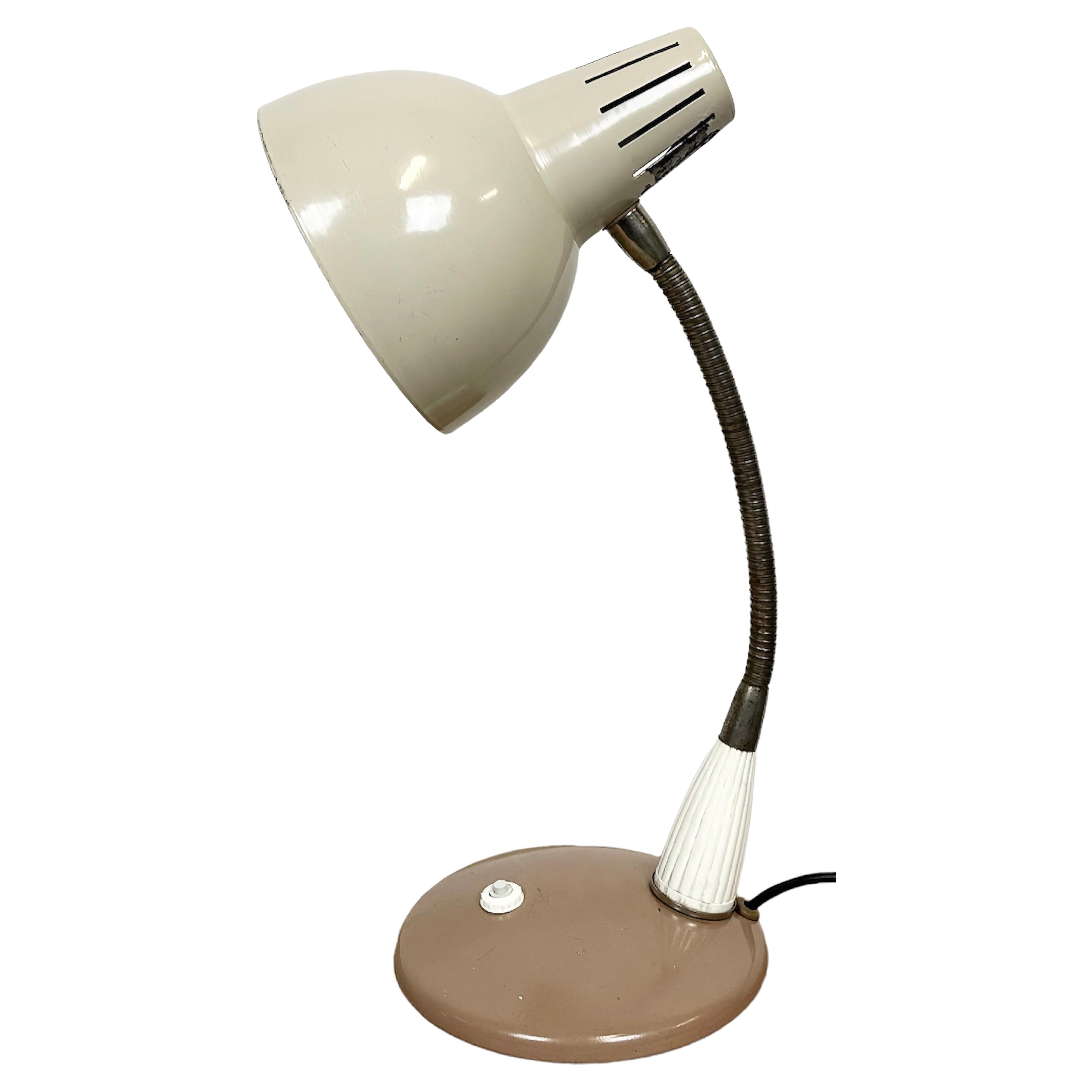 Vintage Industrial Gooseneck Table Lamp, 1960s For Sale
