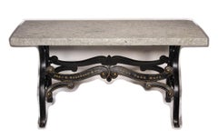 Vintage Industrial Granite and Cast Iron Table
