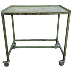 Vintage Industrial Green Trolley, 1960s
