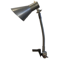 Retro Industrial Grey Desk Lamp, 1960s