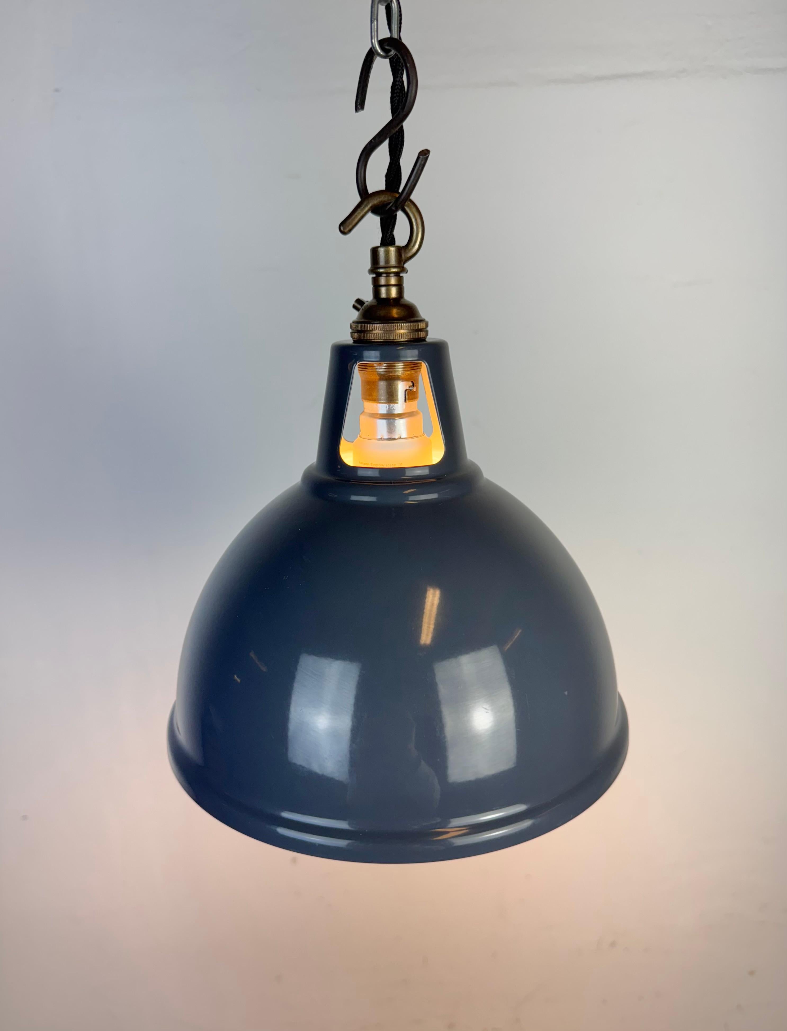 Vintage Industrial Grey Painted Pendant Lamp, 2000s For Sale 7