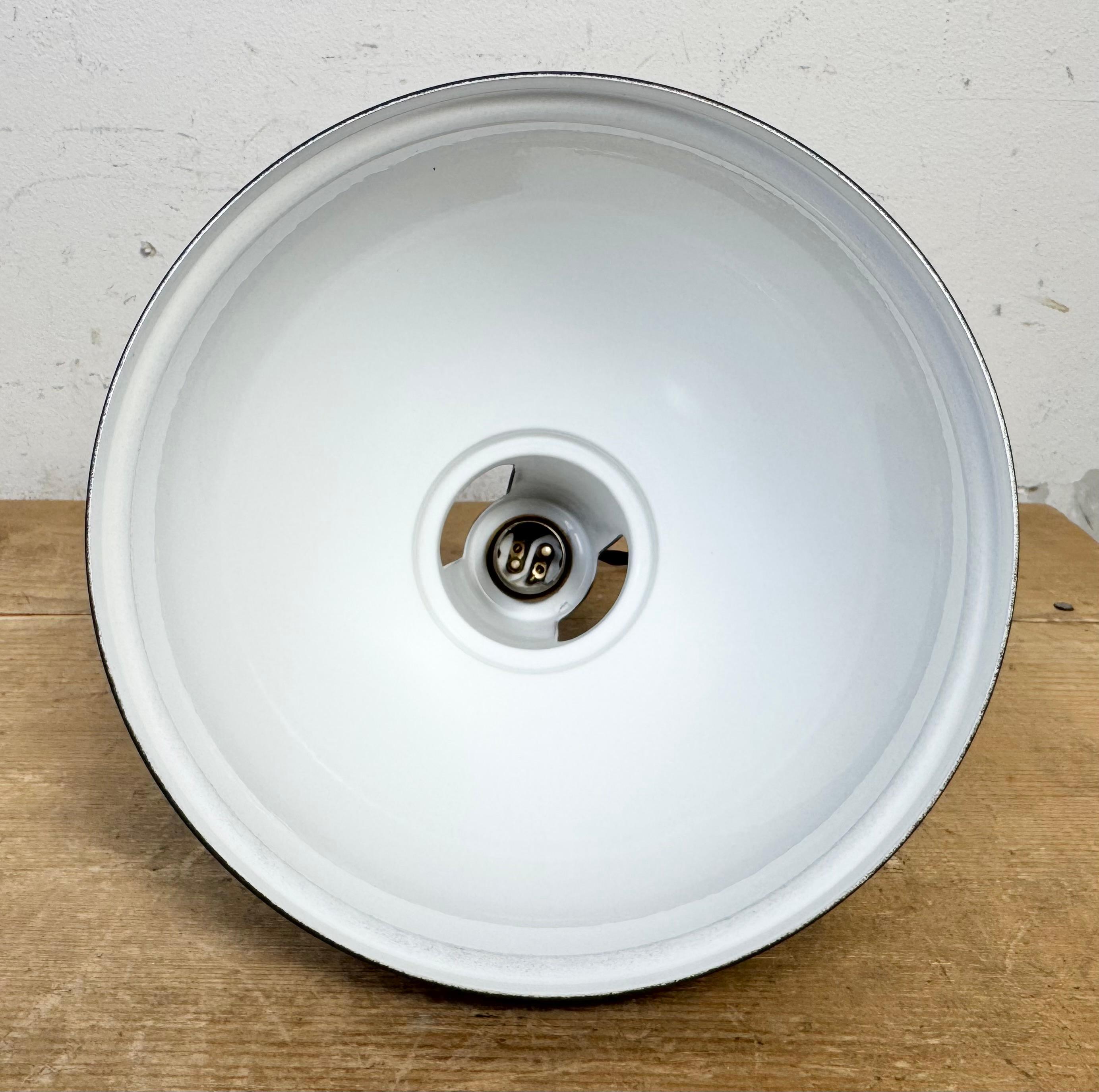Vintage Industrial Grey Painted Pendant Lamp, 2000s For Sale 9