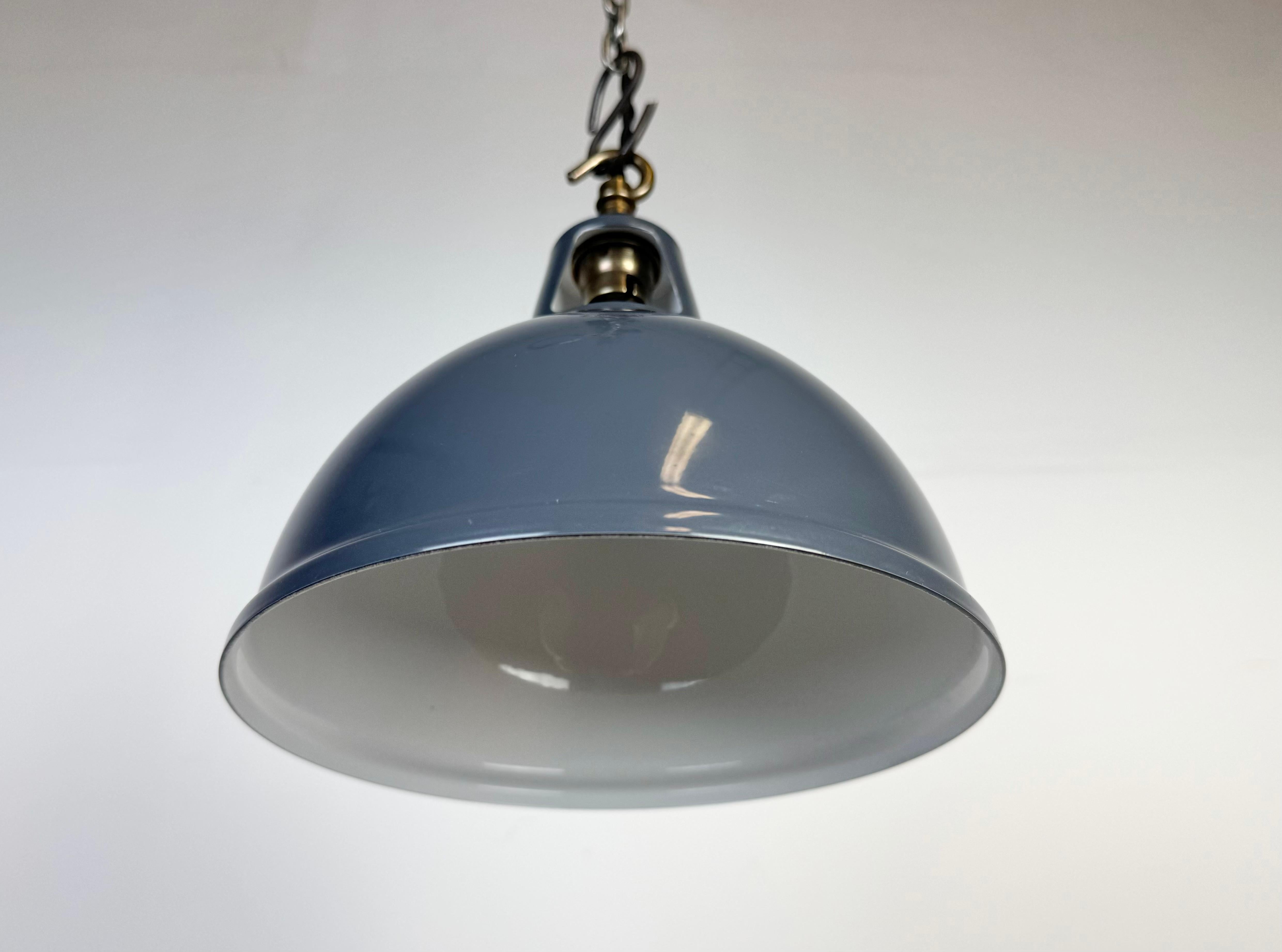 Contemporary Vintage Industrial Grey Painted Pendant Lamp, 2000s For Sale