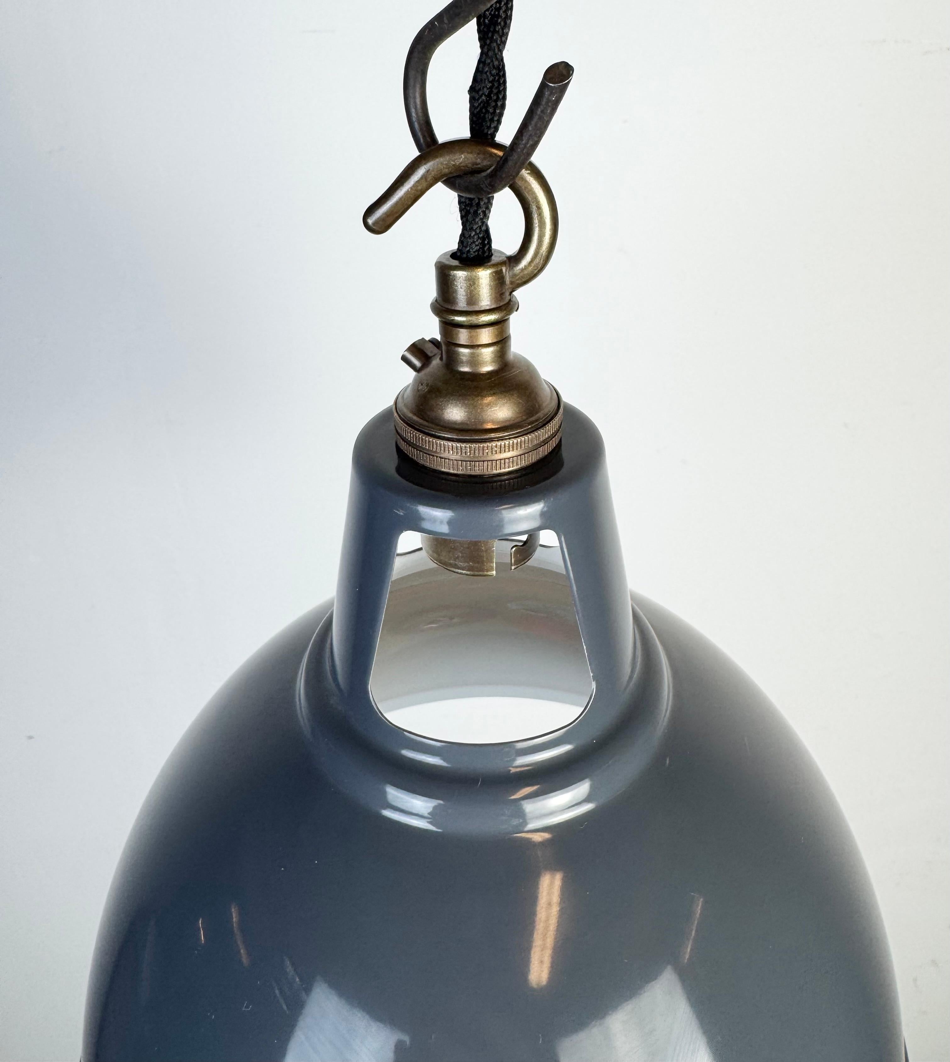 Aluminum Vintage Industrial Grey Painted Pendant Lamp, 2000s For Sale