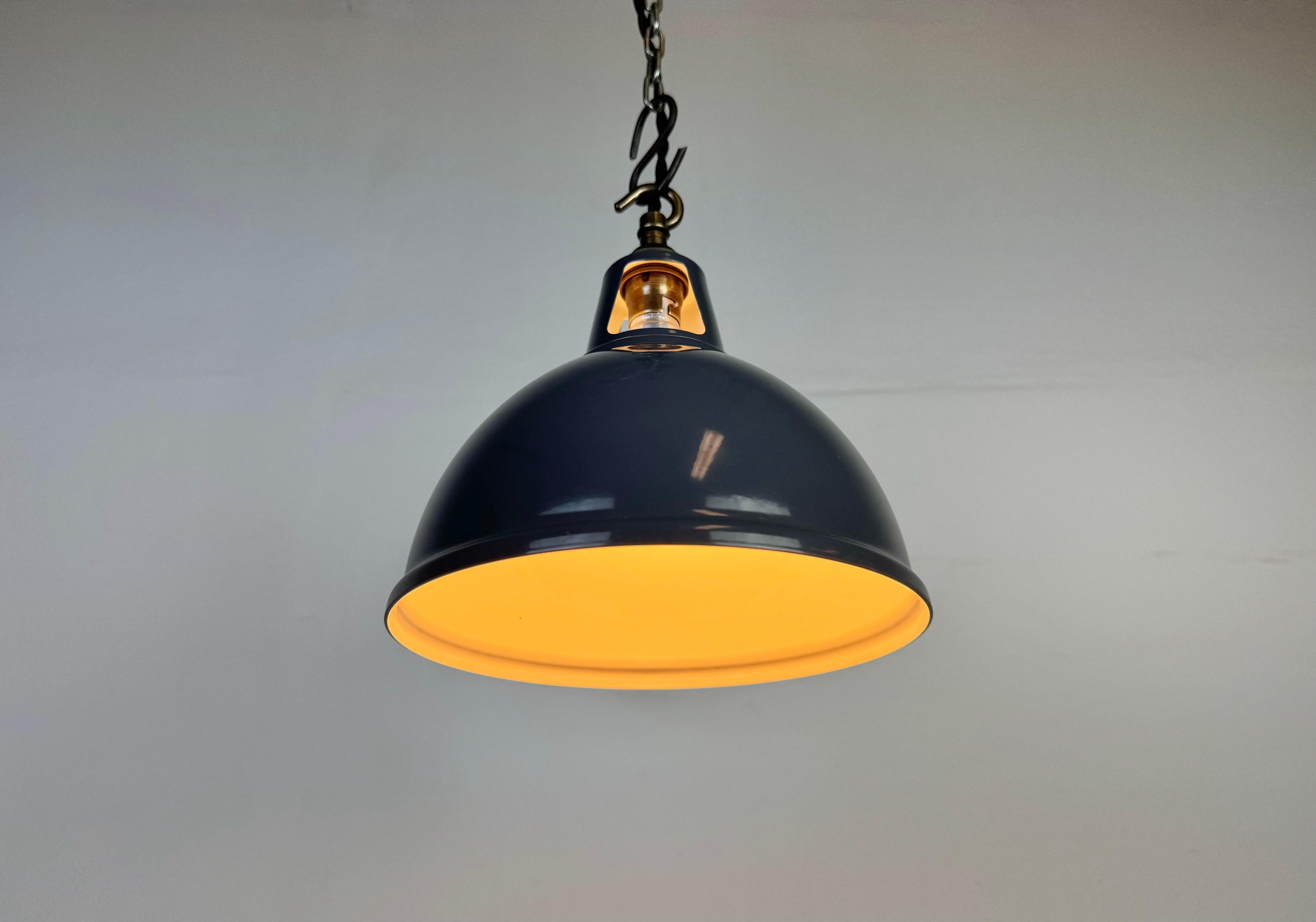 Vintage Industrial Grey Painted Pendant Lamp, 2000s For Sale 2