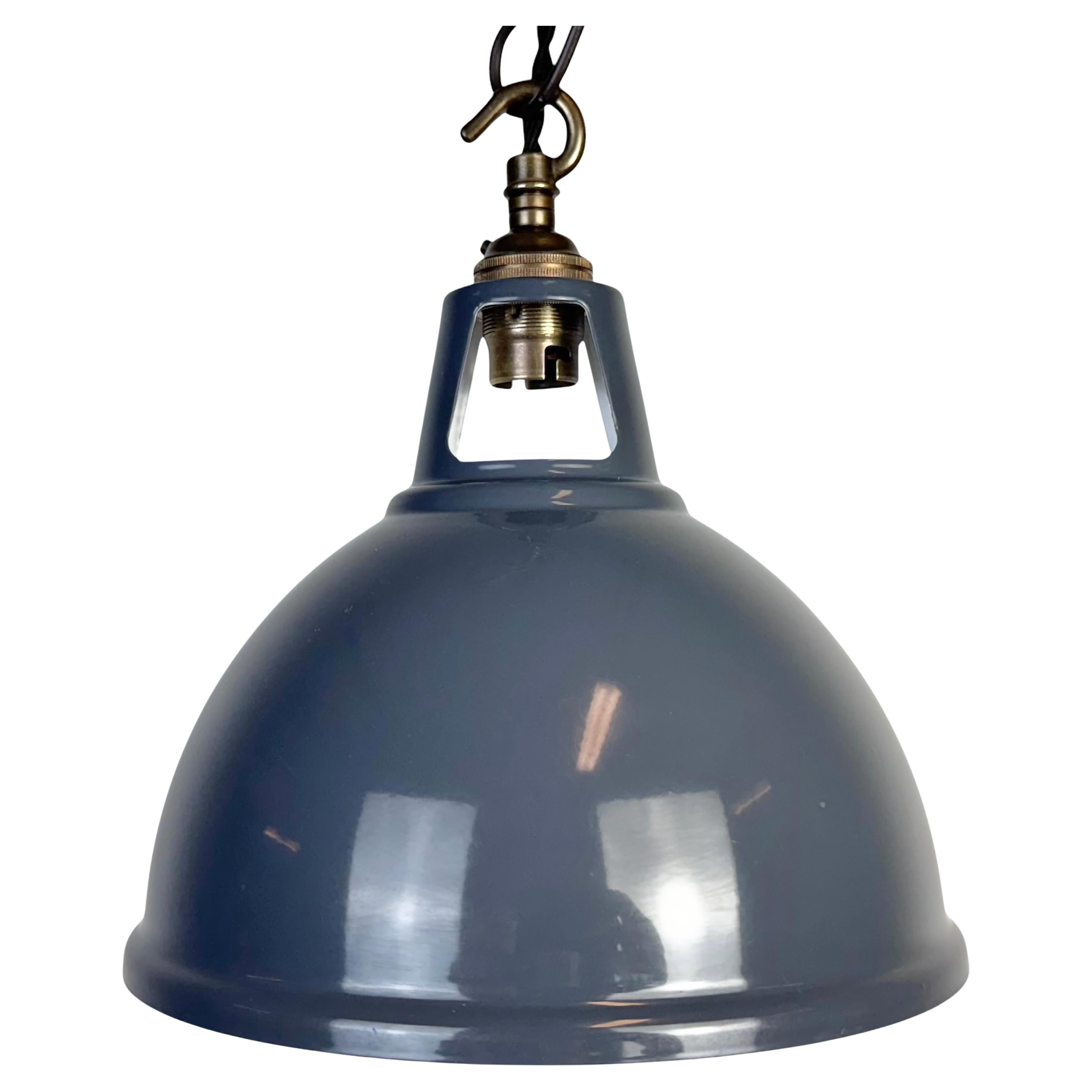 Vintage Industrial Grey Painted Pendant Lamp, 2000s For Sale
