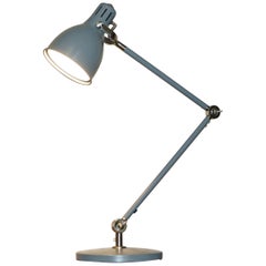 Vintage Industrial Gun Metal Grey & Chrome Anglepoise Articulated Table Lamp