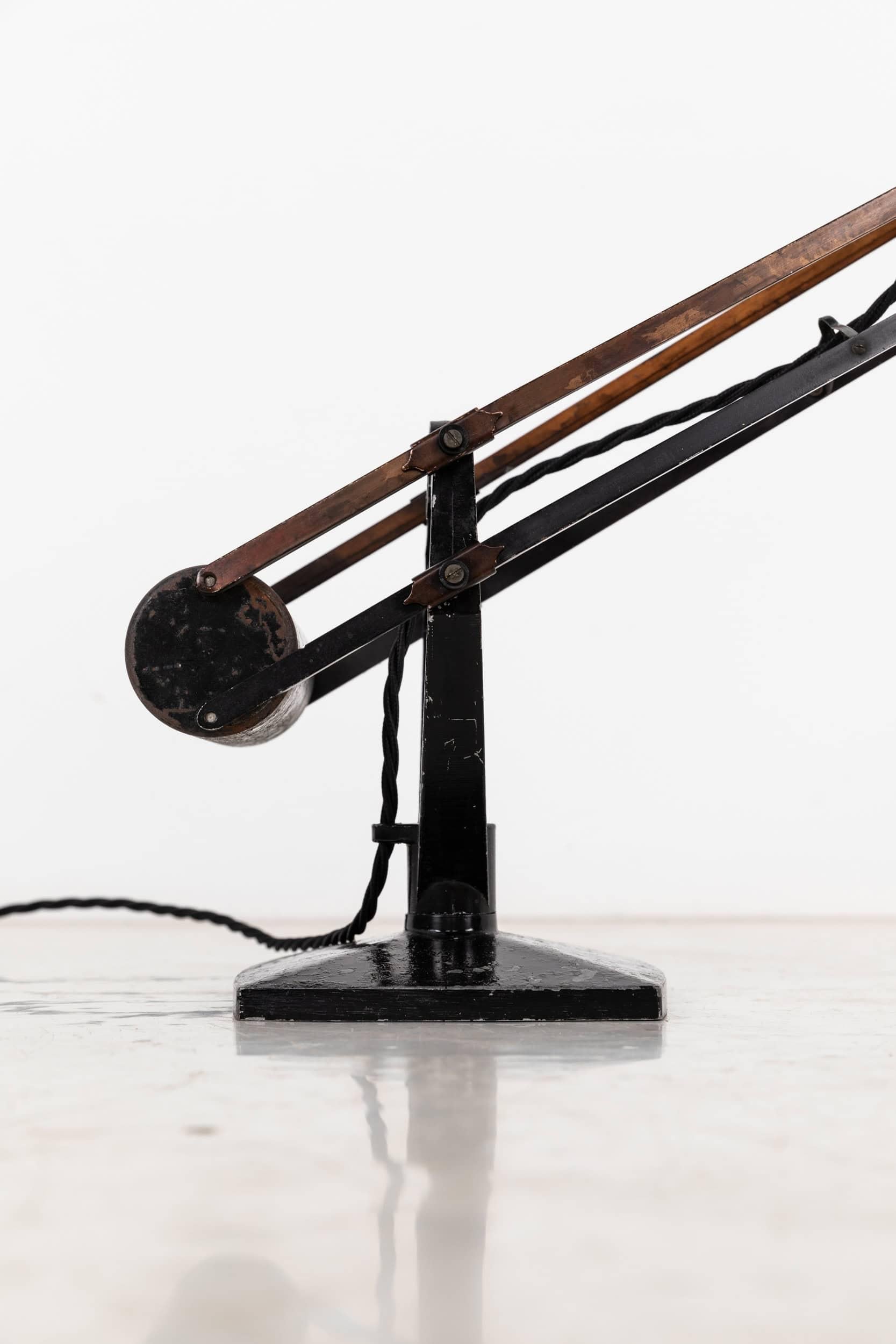 Steel Vintage Industrial Hadrill & Hortsmann Counterbalance 'Pluslite' Desk Lamp c1940 For Sale