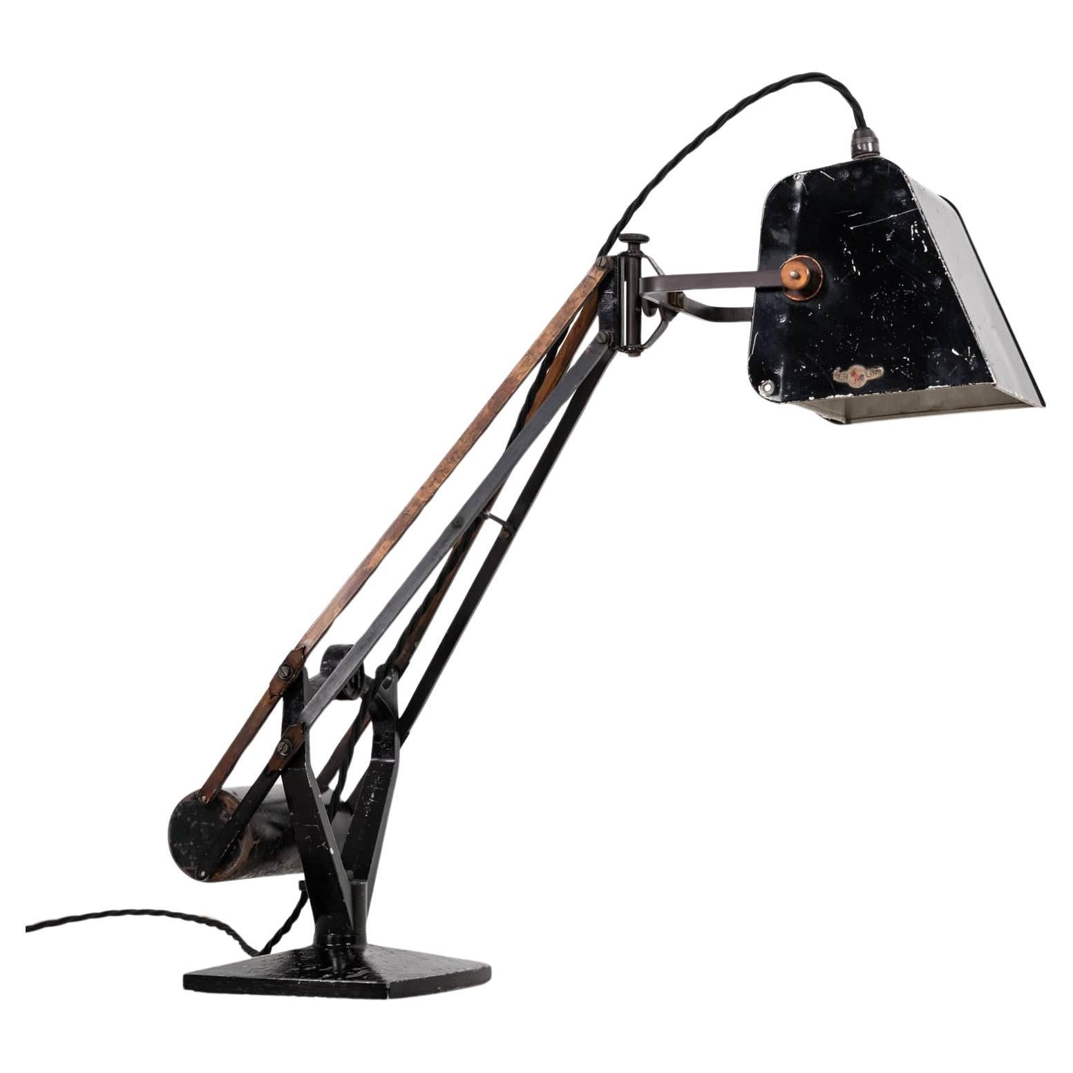 Vintage Industrial Hadrill & Hortsmann Counterbalance 'Pluslite' Desk Lamp c1940