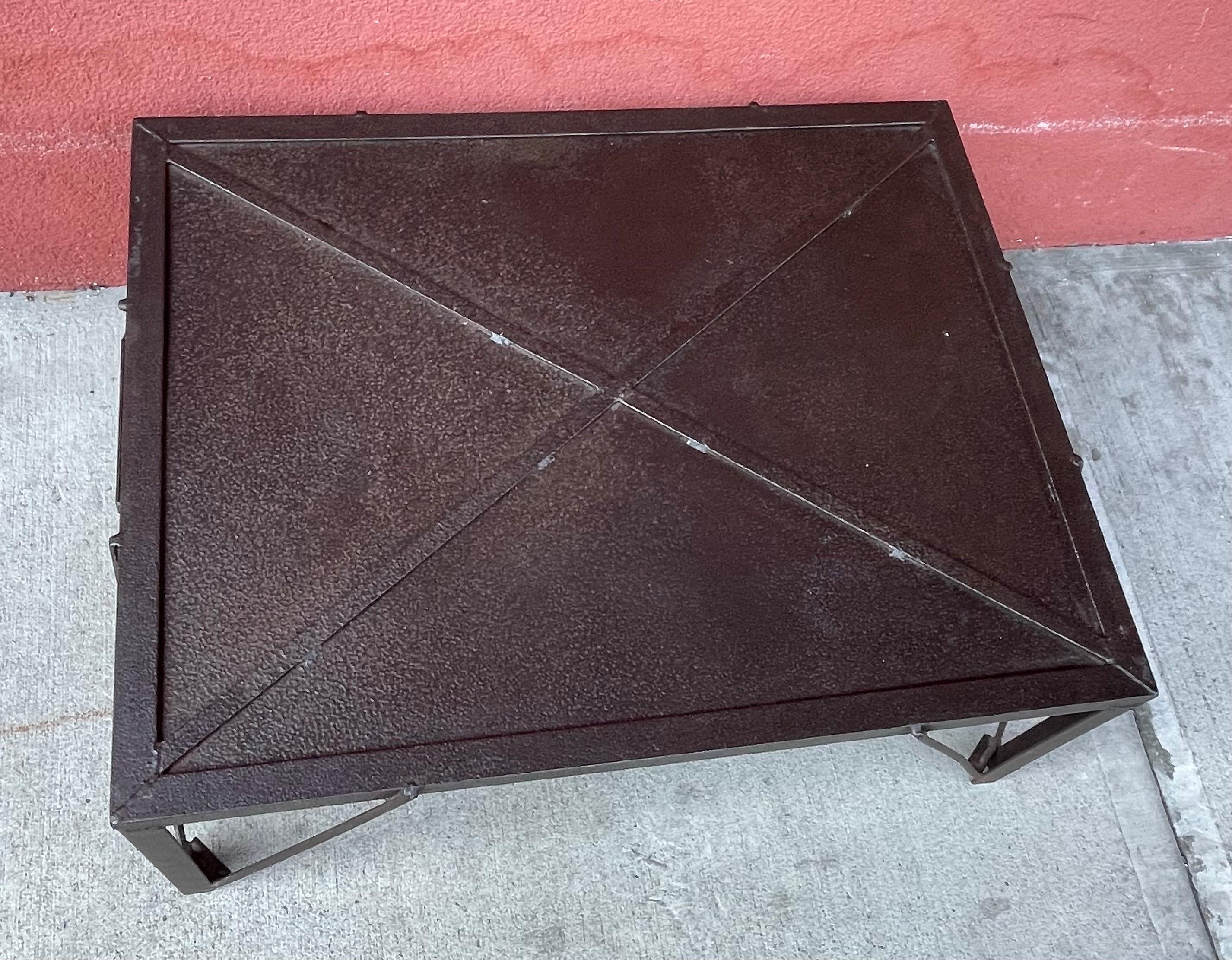 American Coffee Table Metal Hand Crafted, Vintage Industrial, Catskills NY For Sale