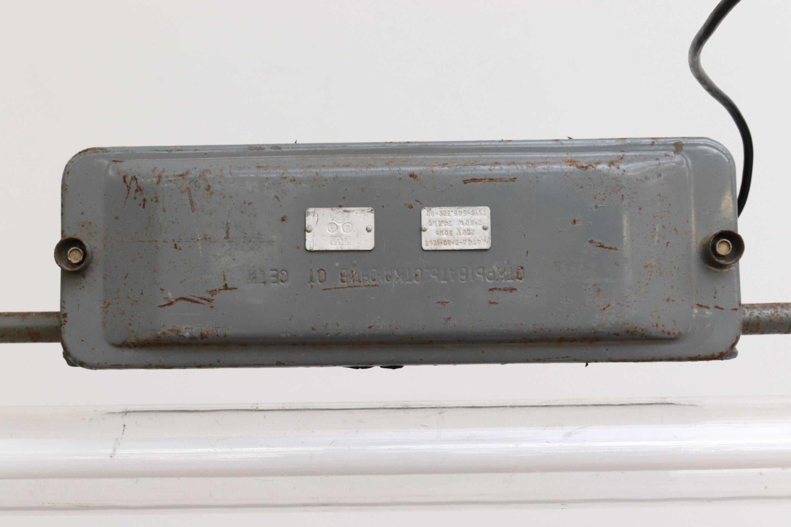 Vintage Industrial Hanging Fluorescent Tube Lights 1