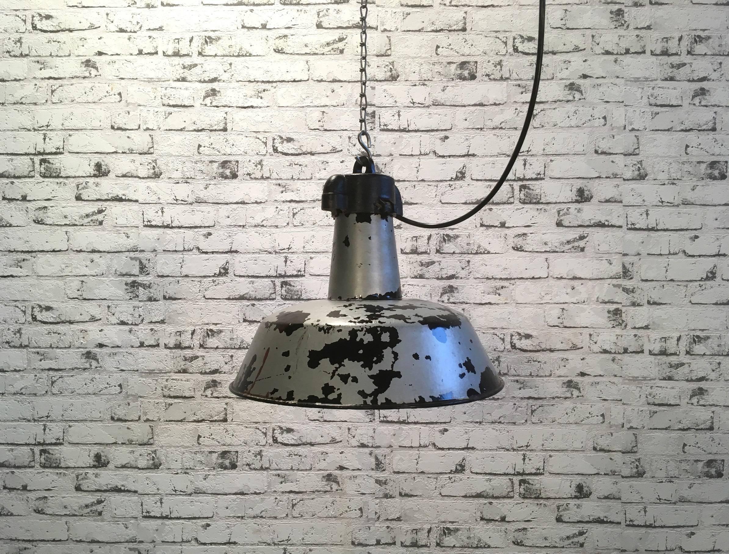 Cast Vintage Industrial Hanging Lamp, 1950s