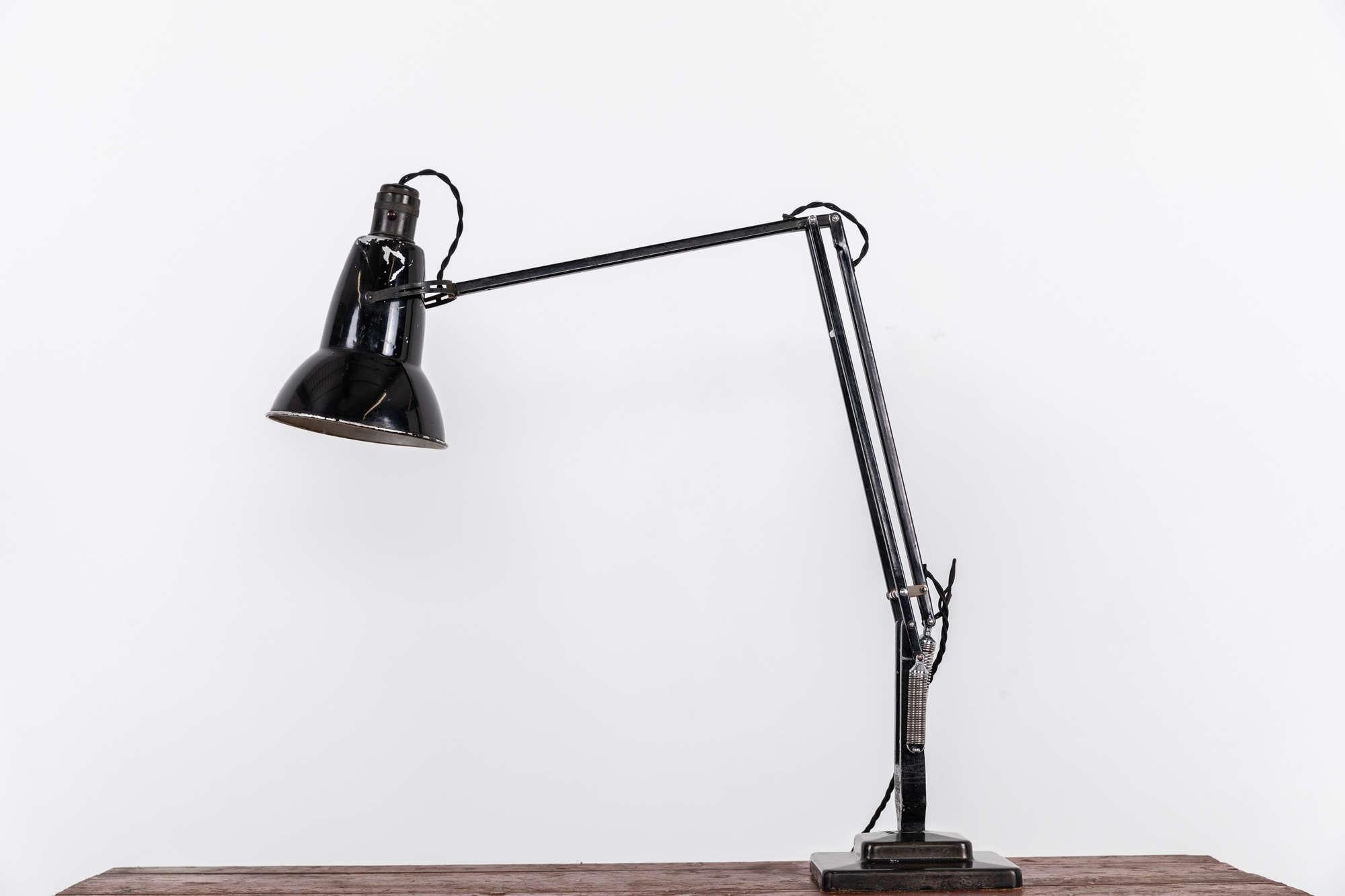 Mid-20th Century Vintage Industrial Hebert Terry & Sons Anglepoise Metal Desk Table Lamp. c.1940 For Sale