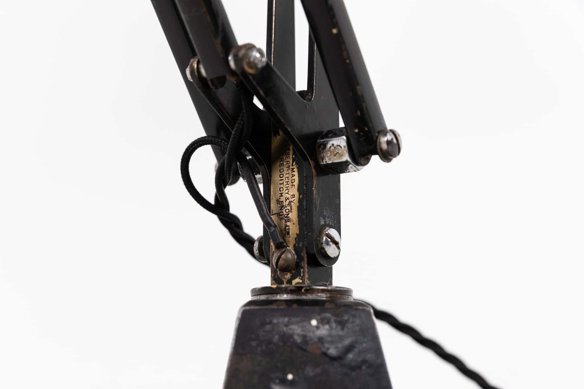 Vintage Industrial Hebert Terry & Sons Anglepoise Lámpara de sobremesa metálica. c.1940 en venta 1
