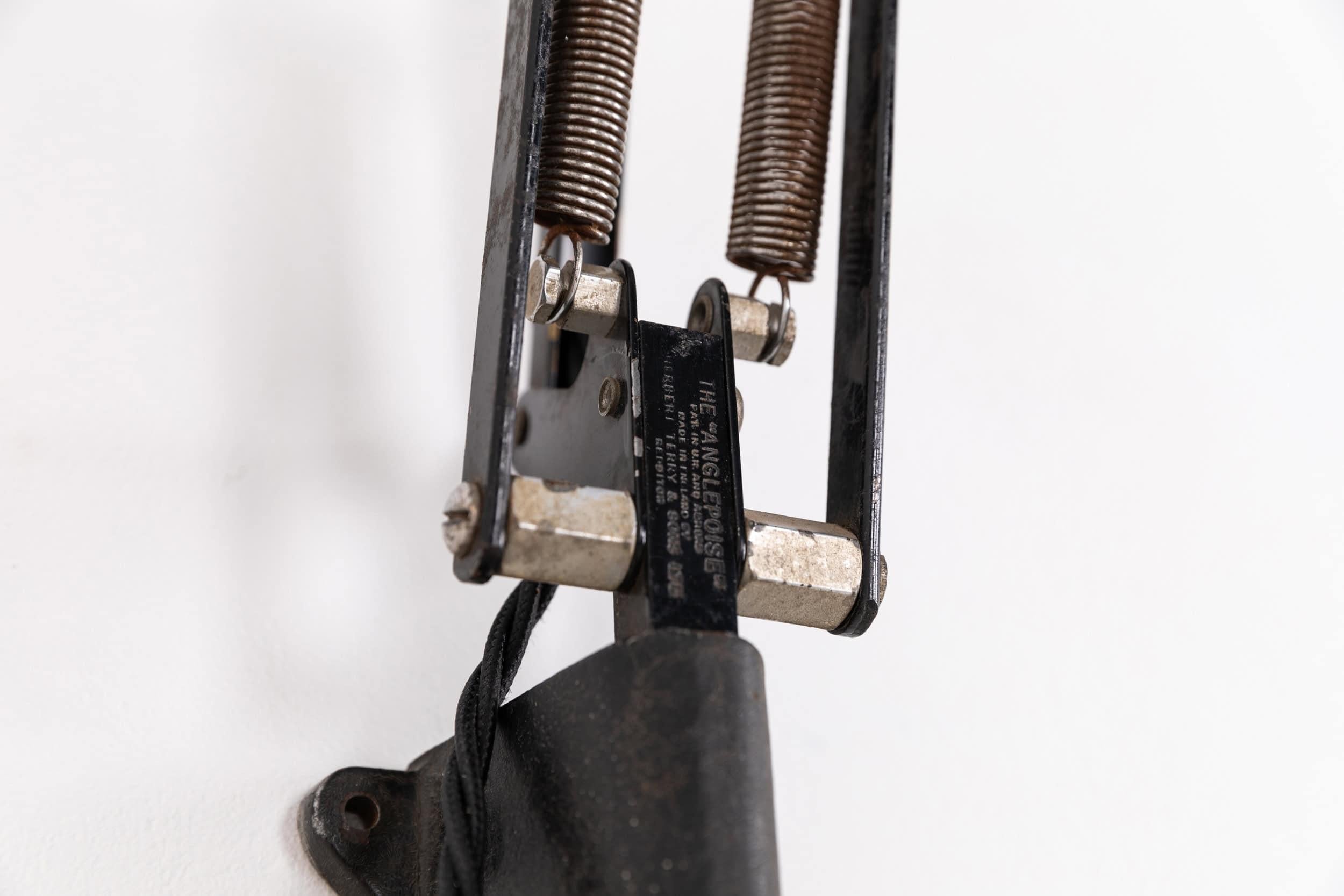 British Vintage Industrial Hebert Terry & Sons Anglepoise Metal Wall Lamp. c.1940