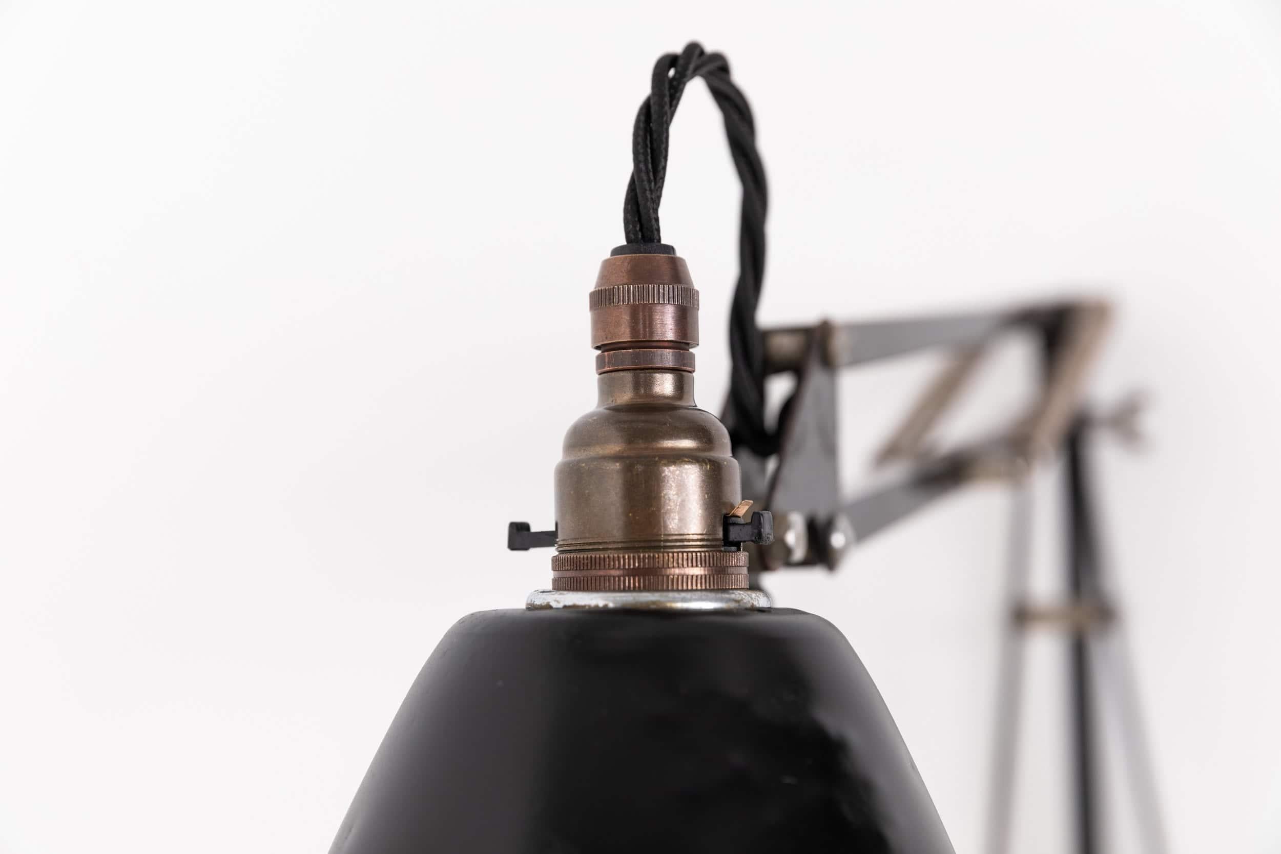 Vintage Industrial Hebert Terry & Sons Anglepoise Metal Wall Lamp. c.1940 2