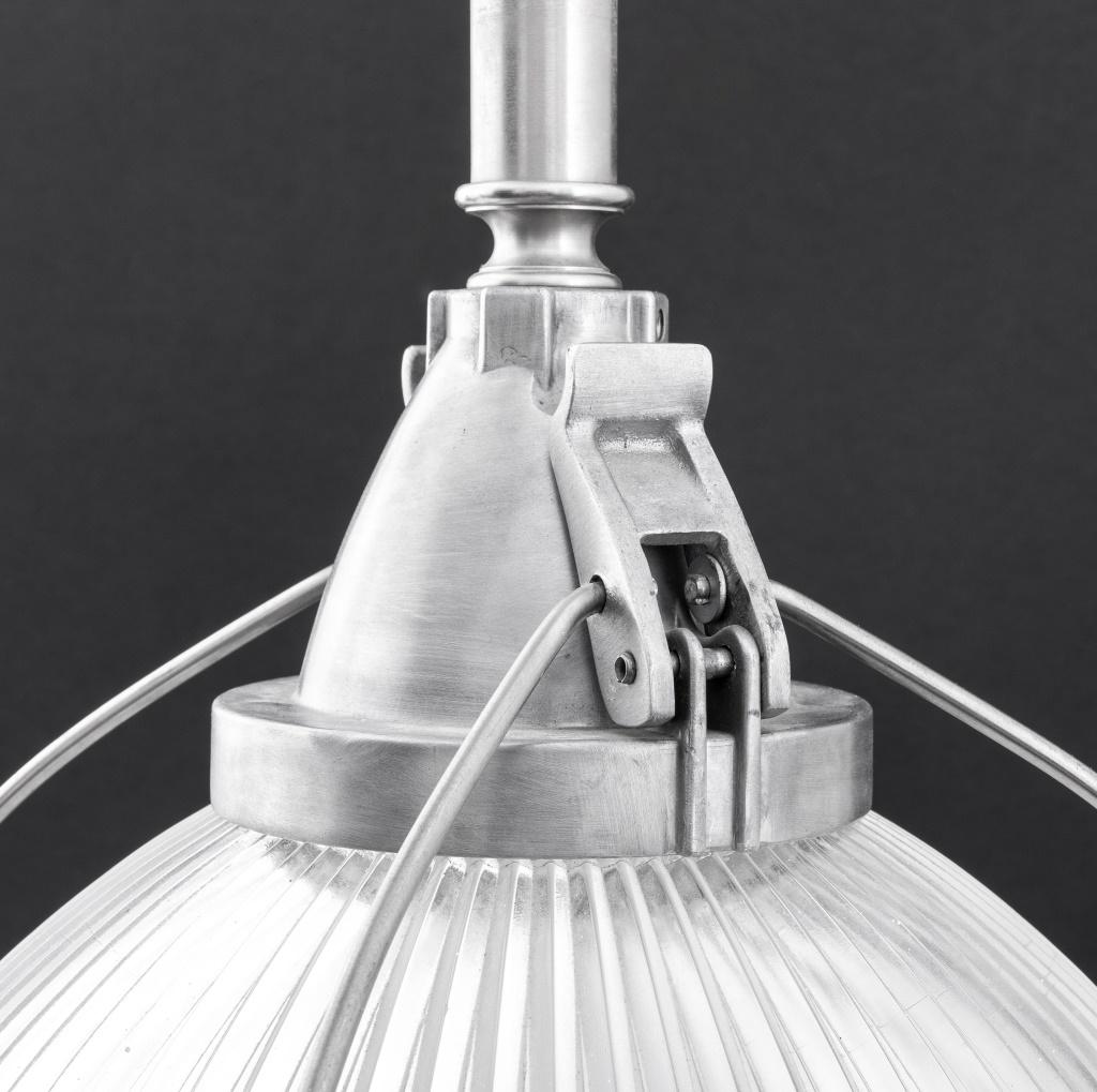 Metal Vintage Industrial Holophane Ceiling Pendant Lamp For Sale