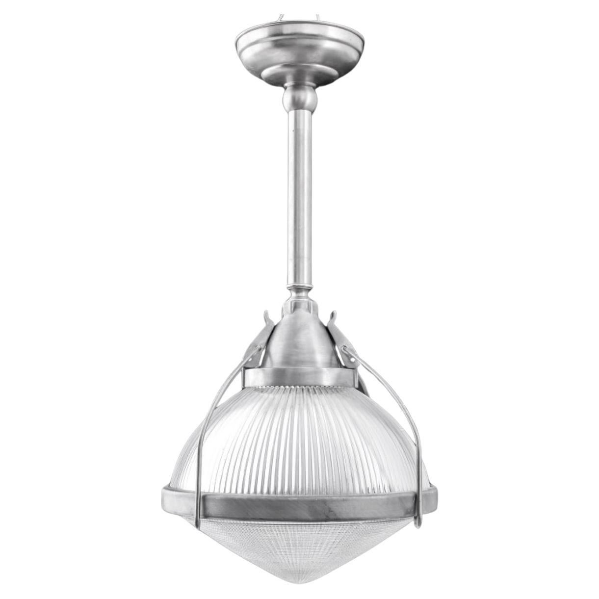 Vintage Industrial Holophane Ceiling Pendant Lamp For Sale