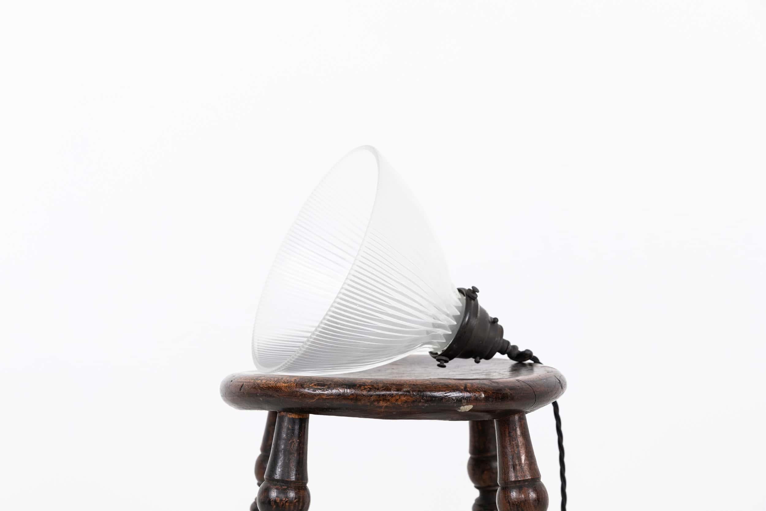 Vintage Industrial Holophane Prismatic Glass Pendant Light. 1920 For Sale 2