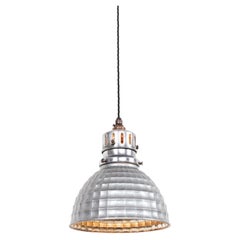 Vintage Industrial Honeycomb Mirrored Glass Pendant Light, C.1950