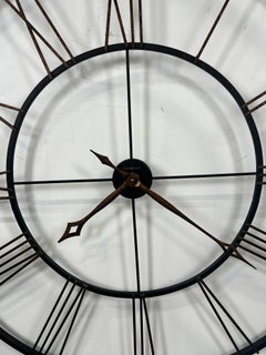 Vintage Industrial Howard Miller "Postema" 49" Oversized Wrought-Iron Wall Clock