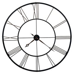 Vintage-Industrie-Wanduhr „Postema“ von Howard Miller, 49", übergroß, aus Schmiedeeisen