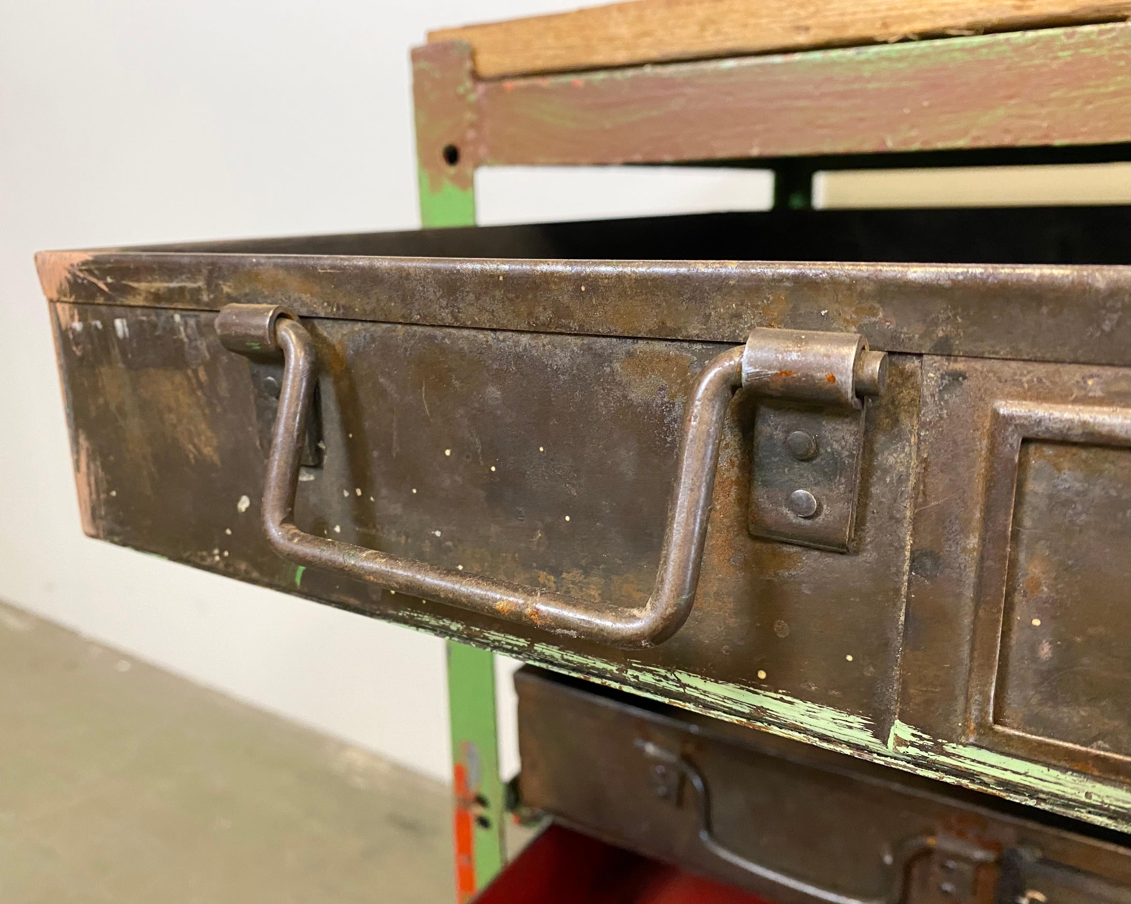 Vintage Industrial Iron Chest of Drawers, 1950s 5