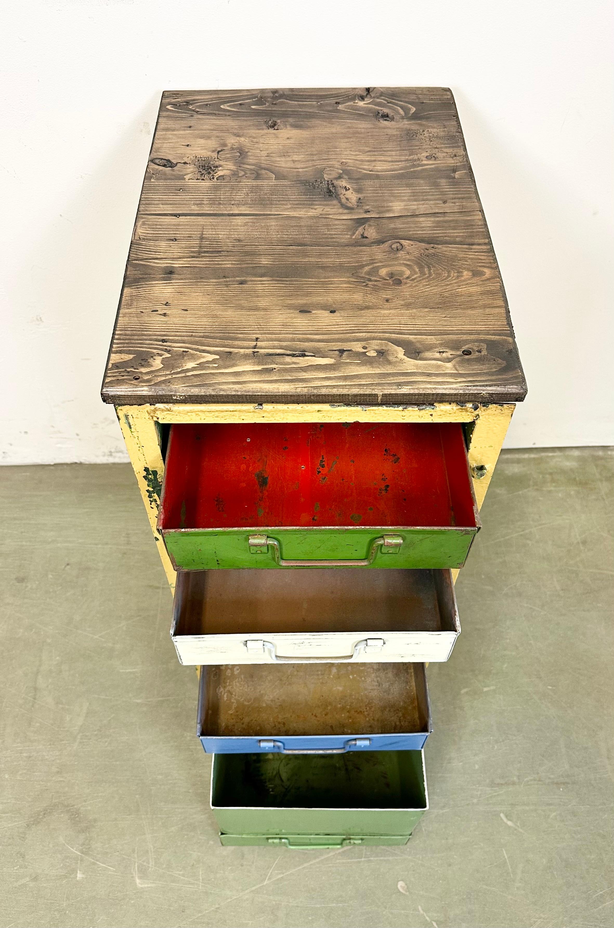 Vintage Industrial Iron Chest of Drawers, 1950s For Sale 5