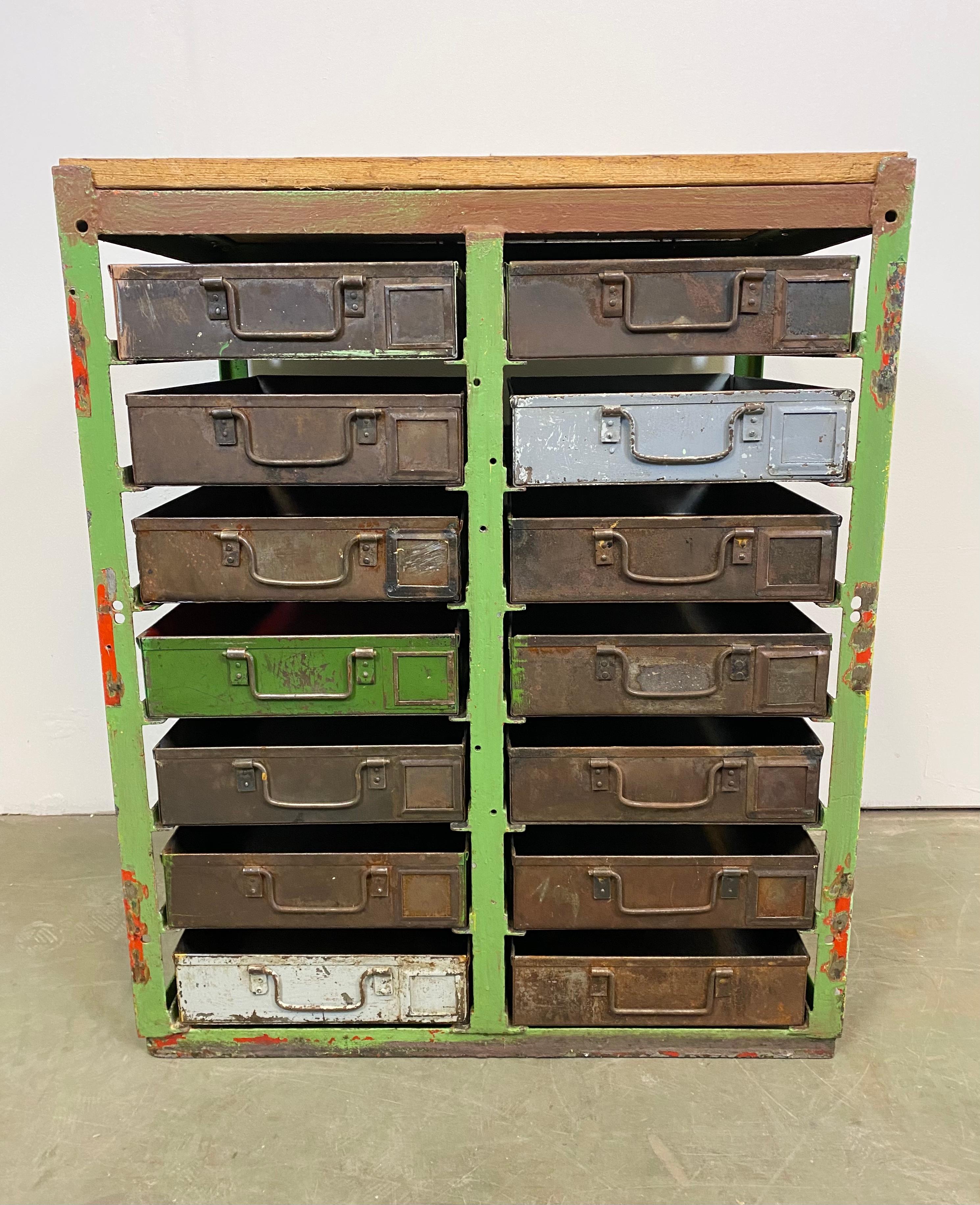 20th Century Vintage Industrial Iron Chest of Drawers, 1950s