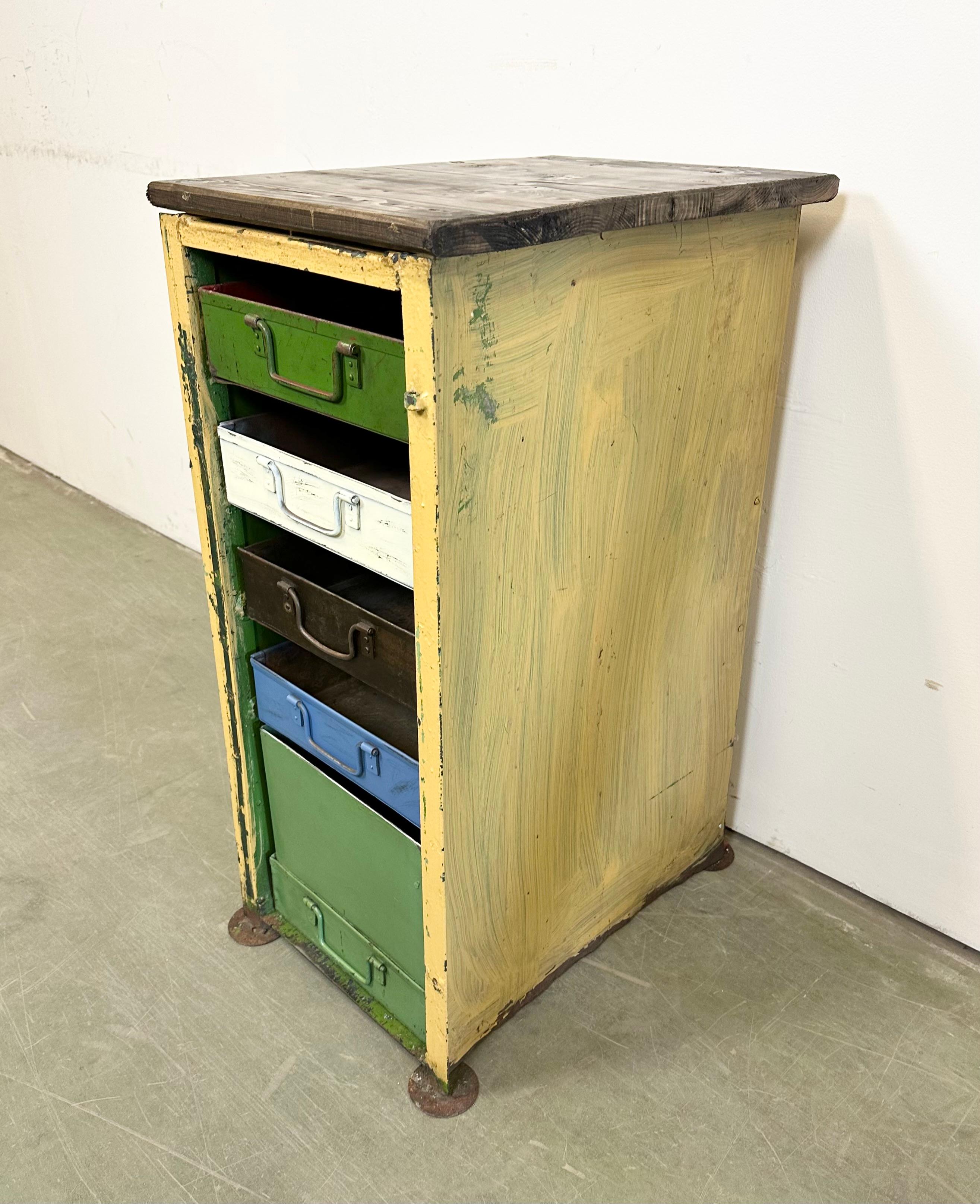 20th Century Vintage Industrial Iron Chest of Drawers, 1950s For Sale