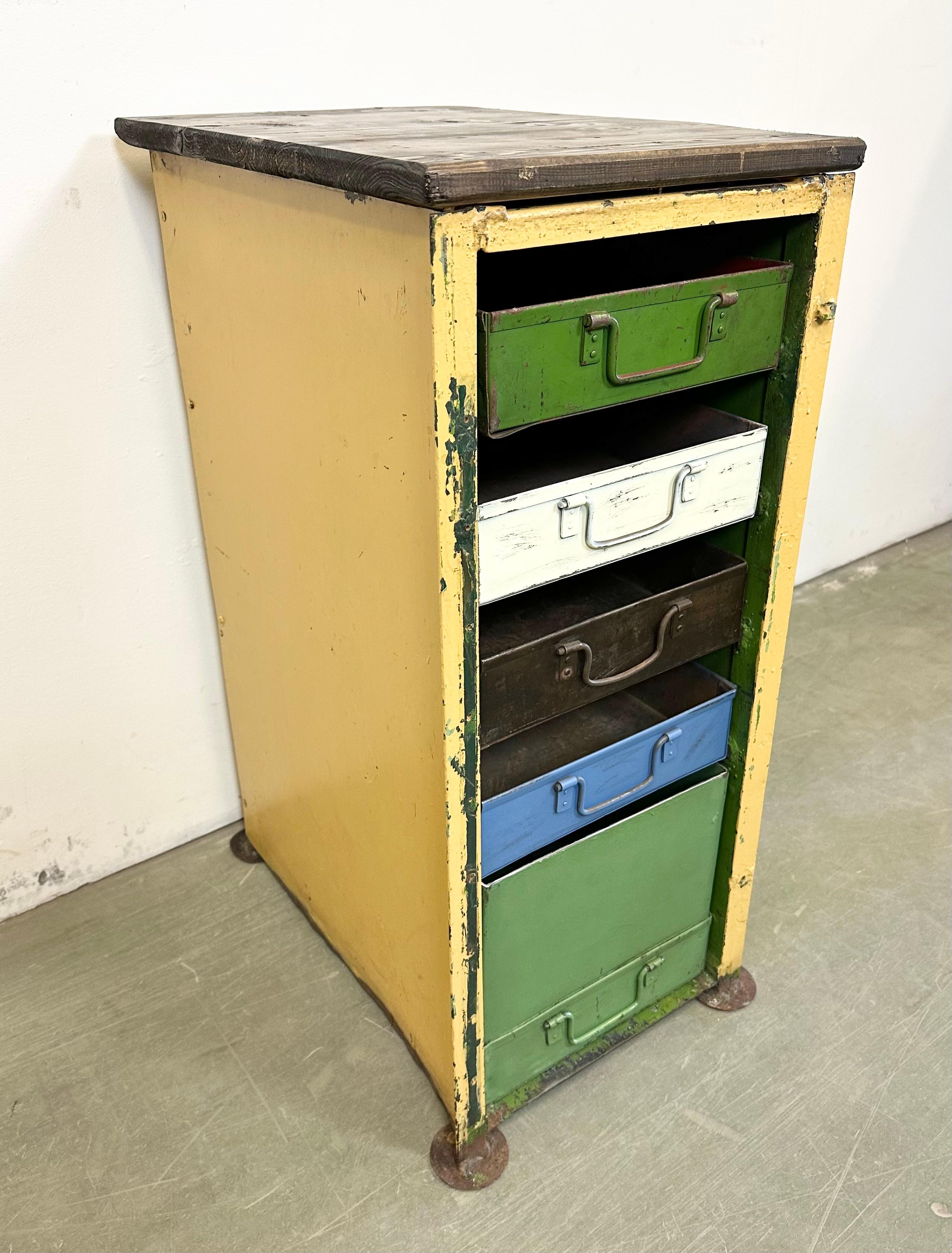 Vintage Industrial Iron Chest of Drawers, 1950s For Sale 1