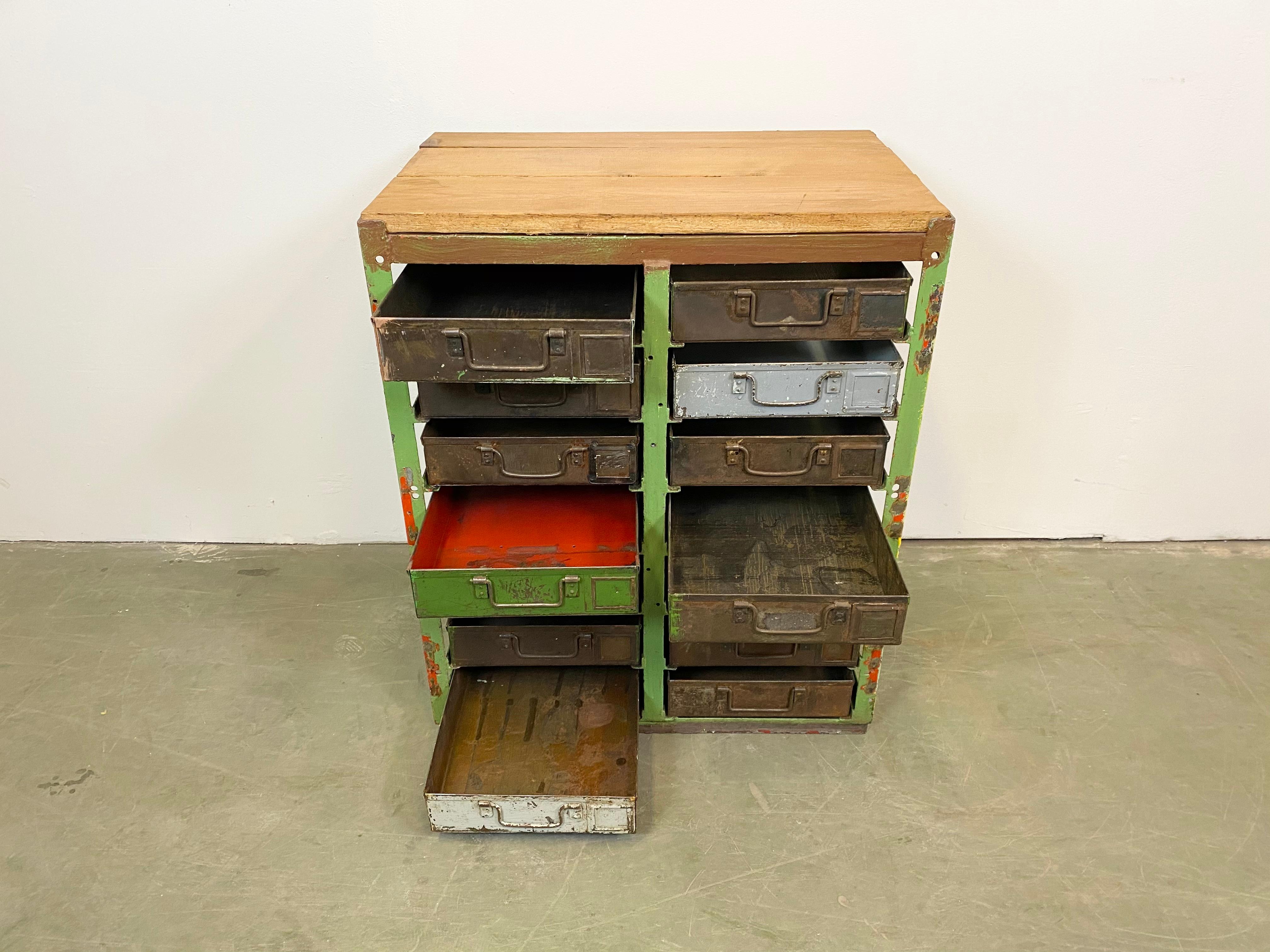 Vintage Industrial Iron Chest of Drawers, 1950s 2