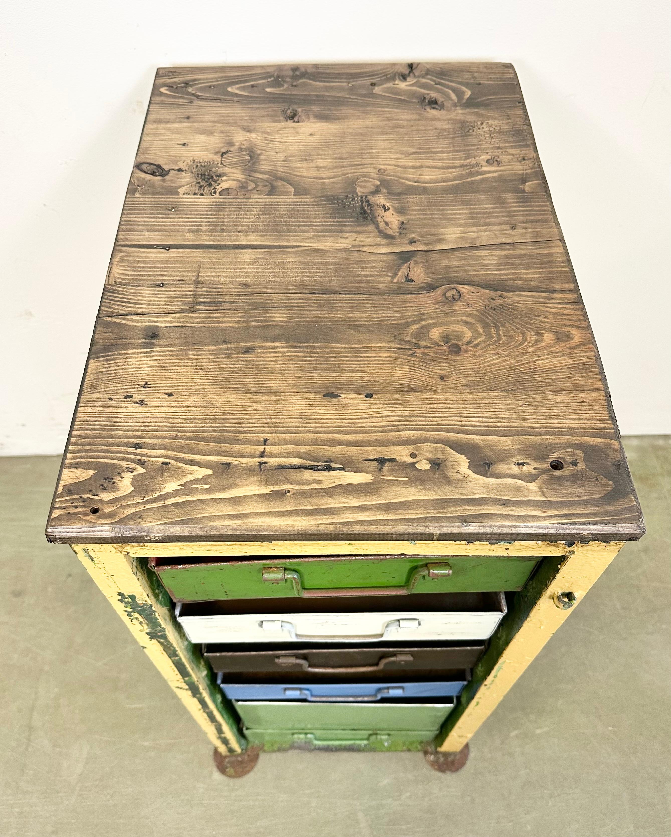Vintage Industrial Iron Chest of Drawers, 1950s For Sale 2