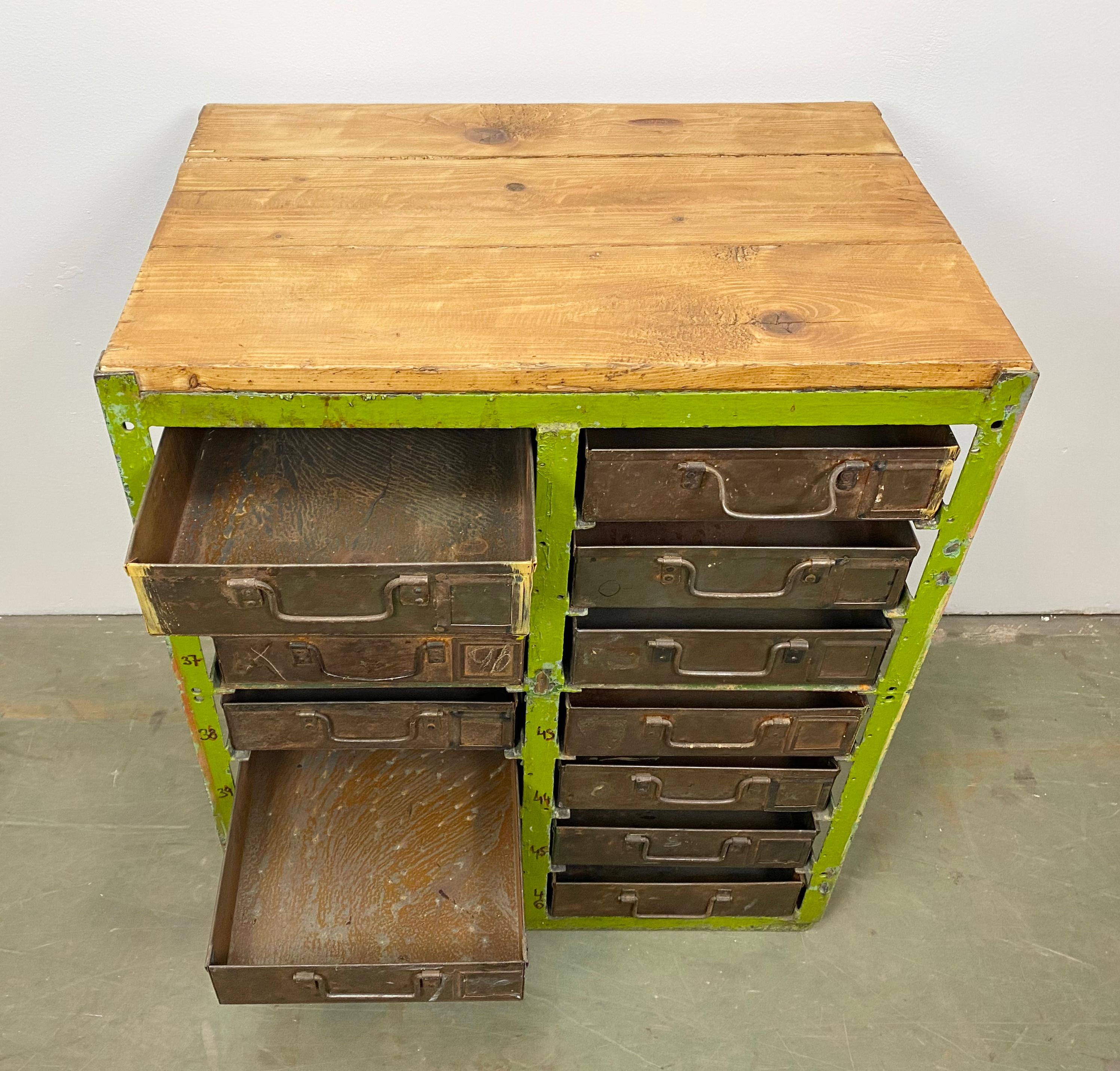 Vintage Industrial Iron Chest of Drawers, 1950s 1