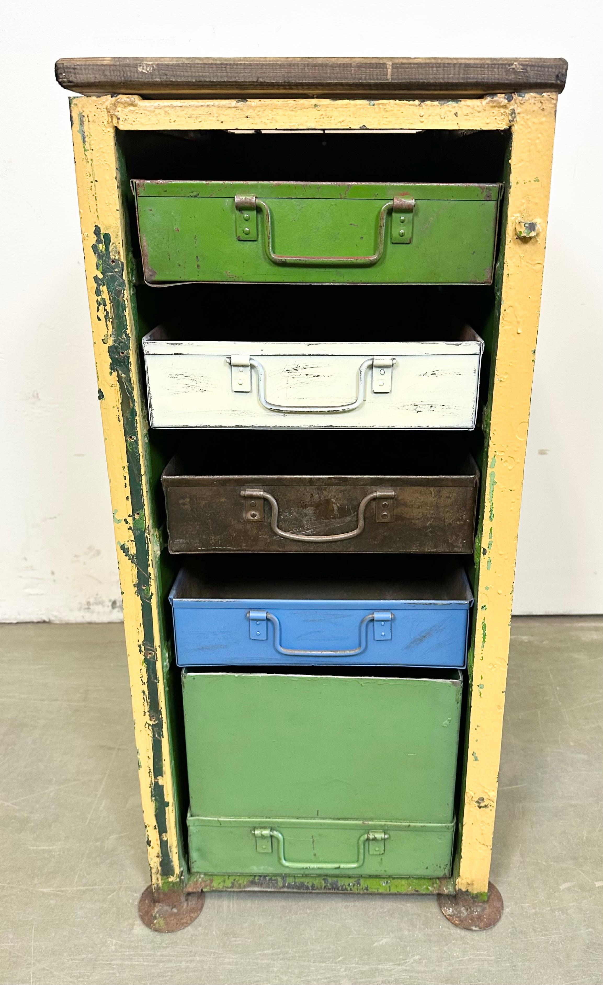 Vintage Industrial Iron Chest of Drawers, 1950s For Sale 4