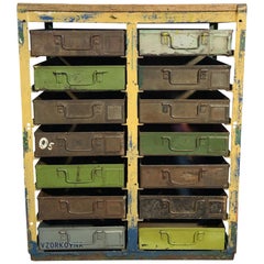 Vintage Industrial Iron Chest of Drawers, 1950s