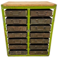 Vintage Industrial Iron Chest of Drawers, 1950s