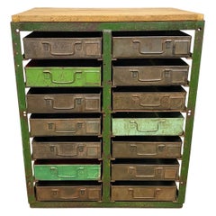 Vintage Industrial Iron Chest of Drawers, 1950s