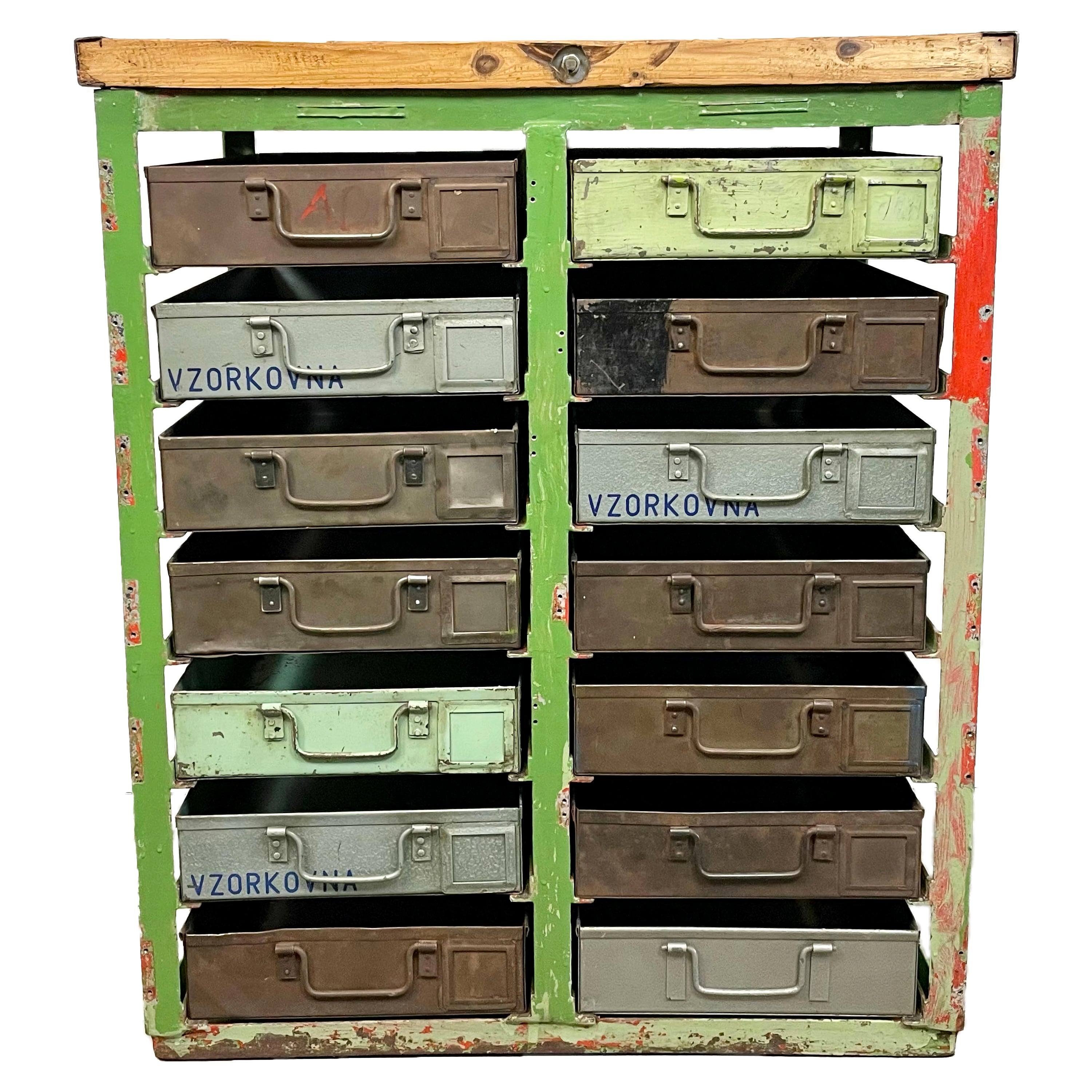 Vintage Industrial Iron Chest of Drawers, 1950s