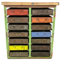 Vintage Industrial Iron Chest of Drawers, 1950s
