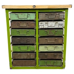 Vintage Industrial Iron Chest of Drawers, 1950s