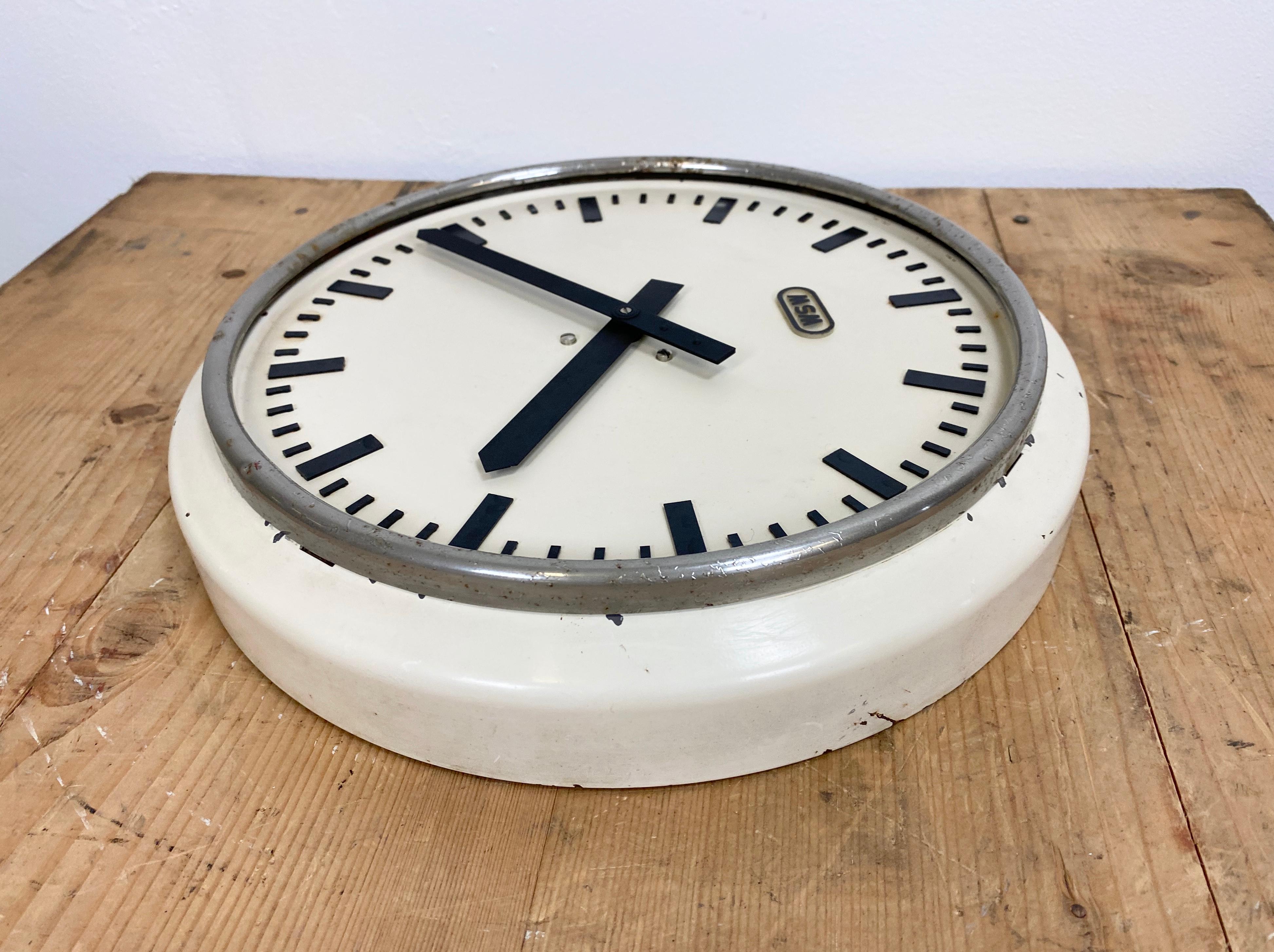 Vintage Industrial Iron Clock from WSW, 1960s 1