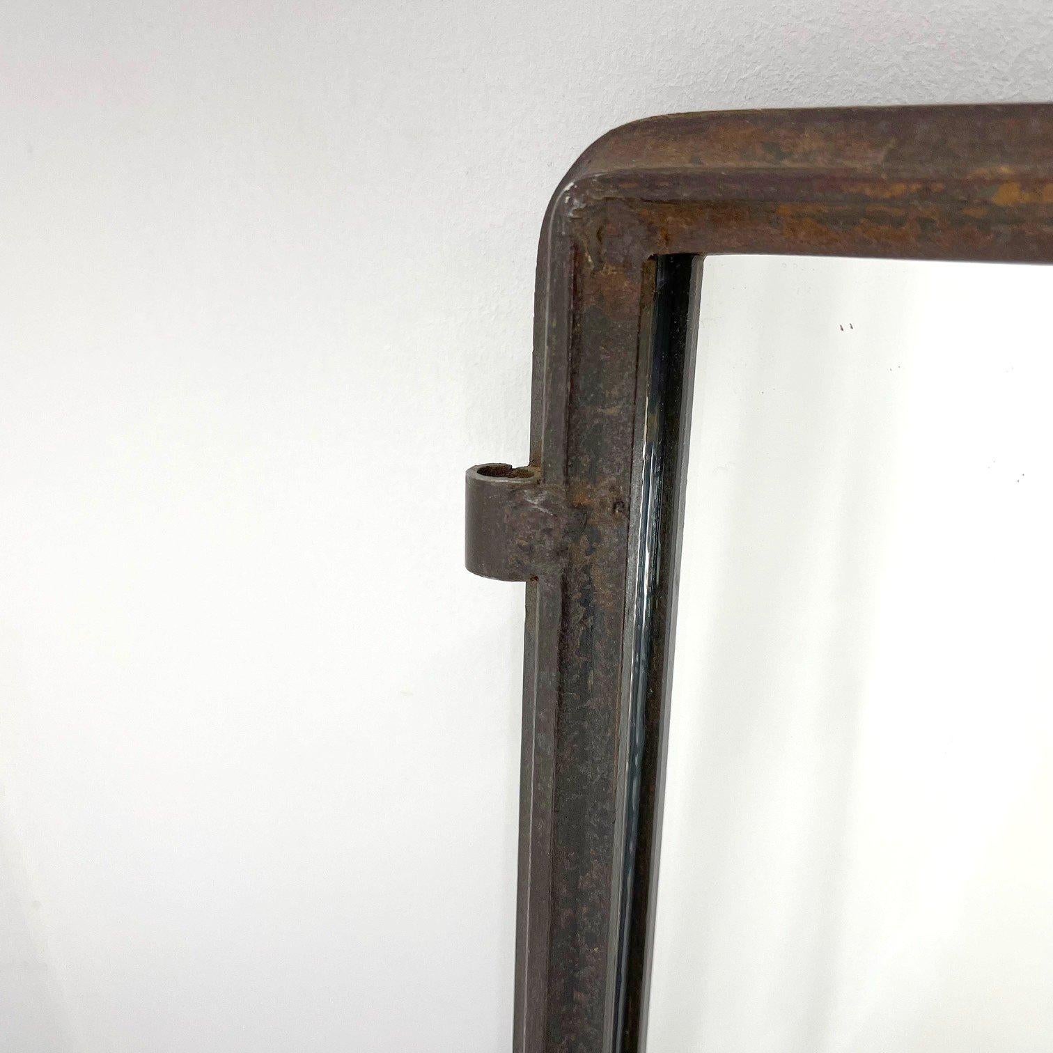 Vintage Industrial Iron Window Converted to a Mirror In Good Condition For Sale In Praha, CZ